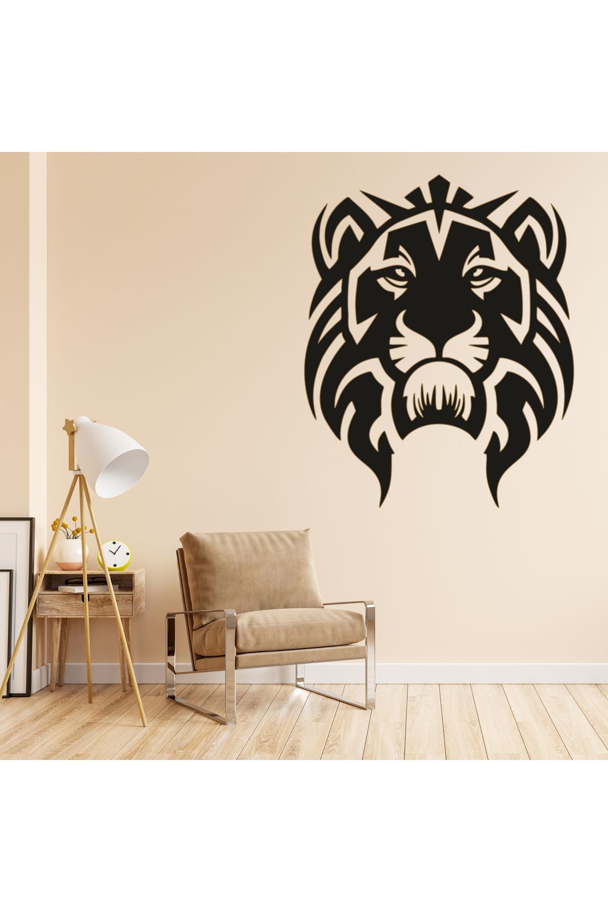 Grand Fine Art Tek Parça Renkli MDF Aslan Kafası