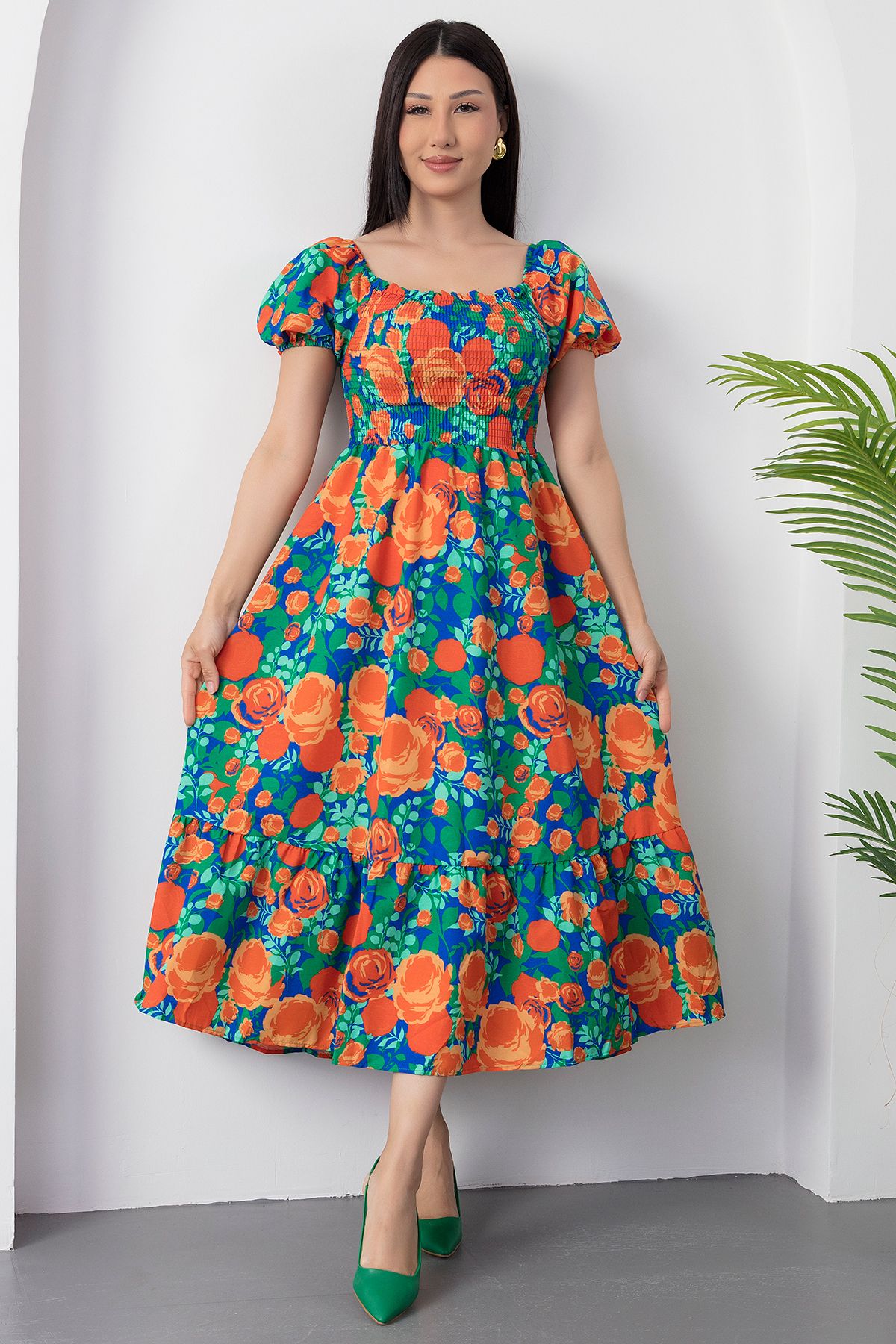 PULLIMM-Gipeli Square Neck Floral Dress Dks1097 5