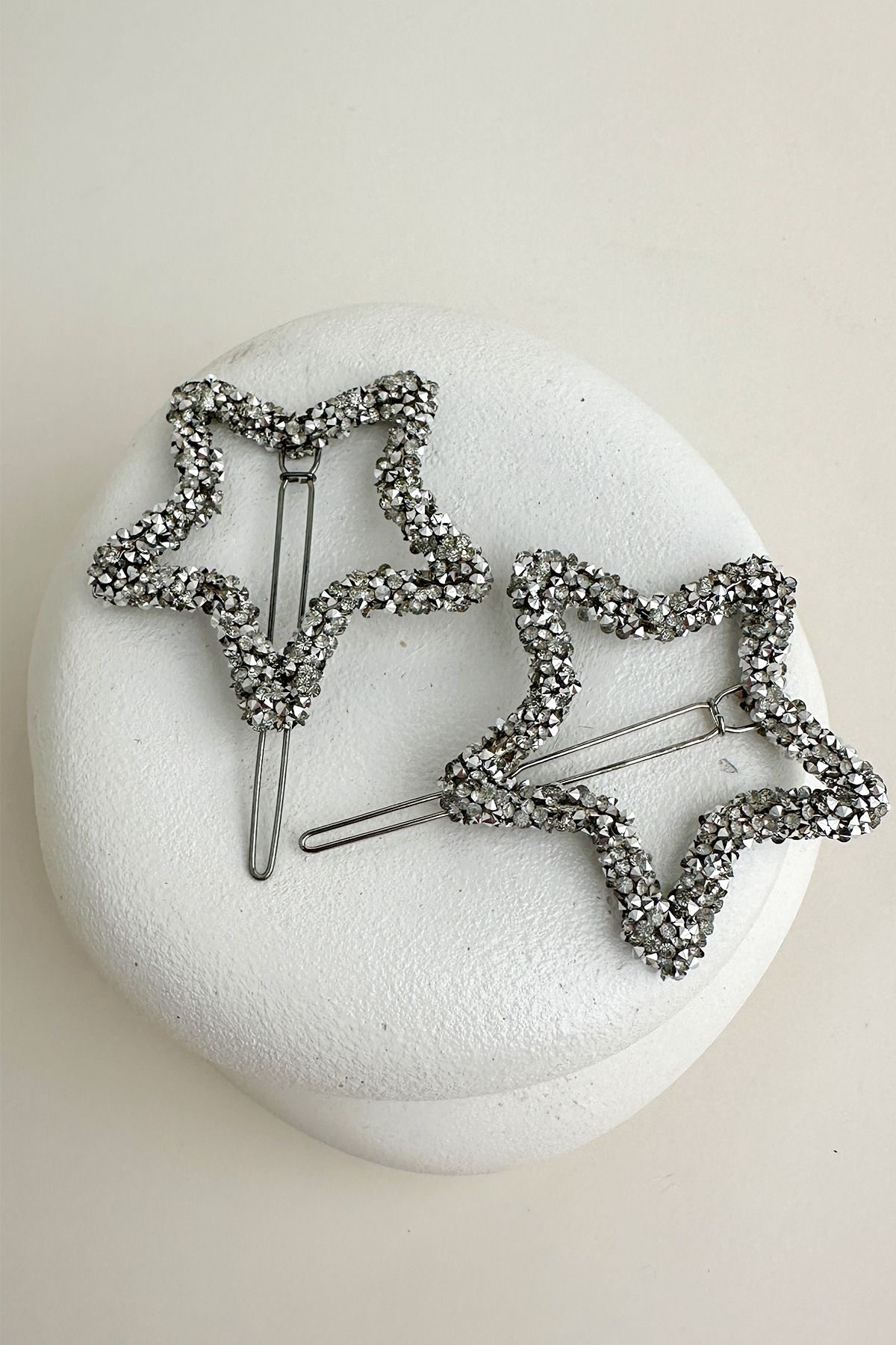 Modex Işıltılı Yıldız Figürlü İkili Saç Yan Toka (5cm)