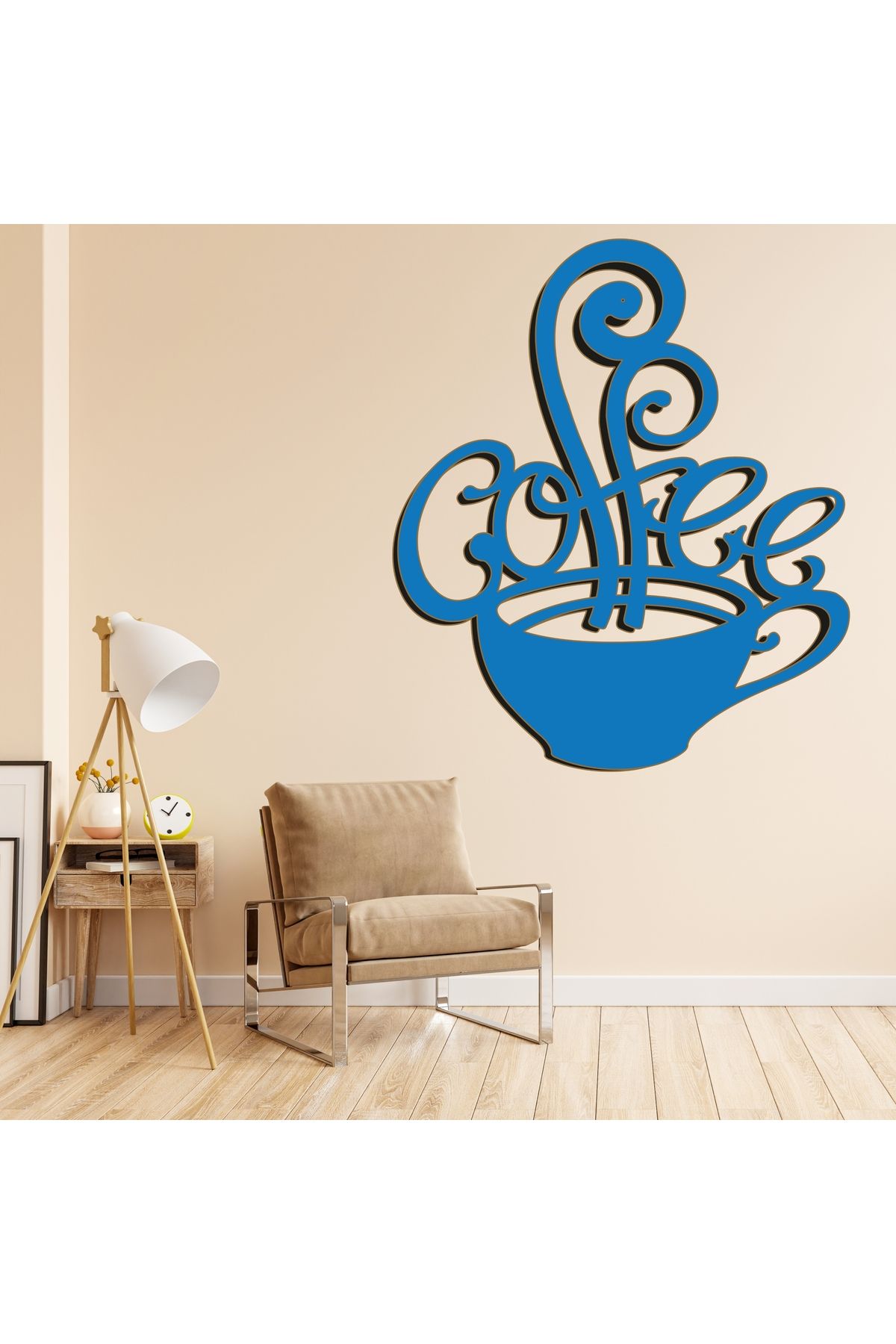 Grand Fine Art Tek Parça Renkli MDF Tablo Kahve Saati