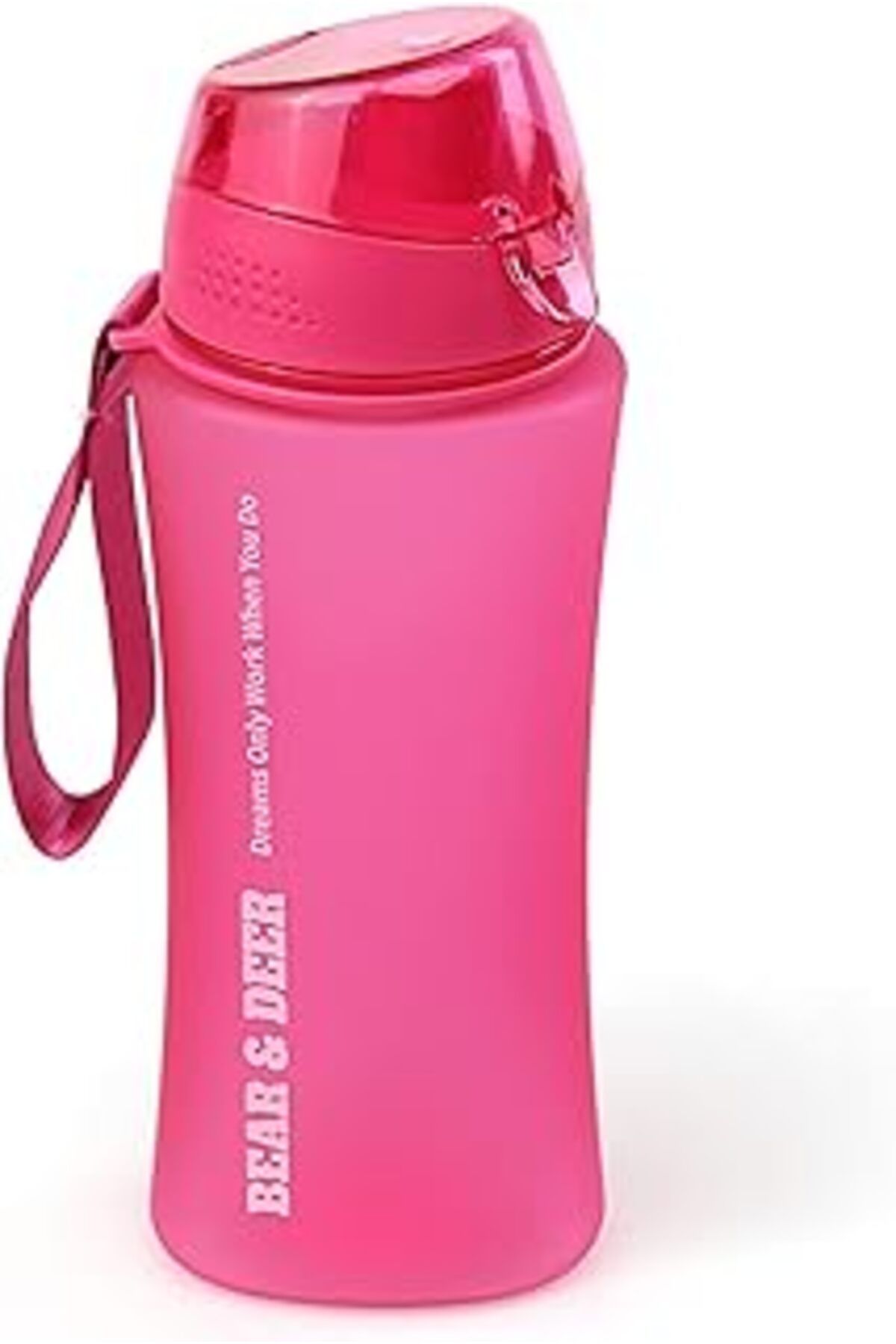 Mu Art Ahşap Bear&Deer Buzlu Pembe Otomatik Kapak Detoks Filtreli Matara 480 Ml - Mt0026