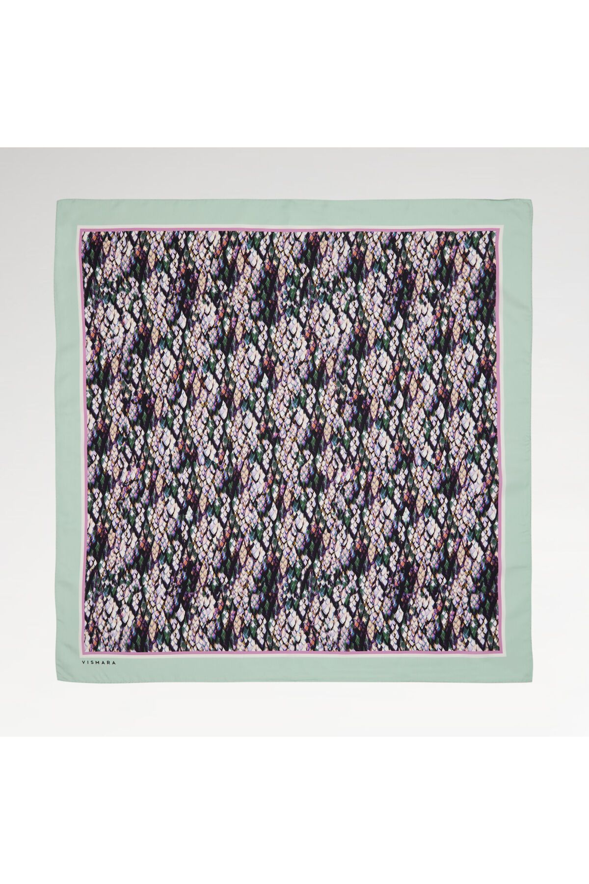 Vismara Mint Yılan Desenli Twill İpek Eşarp