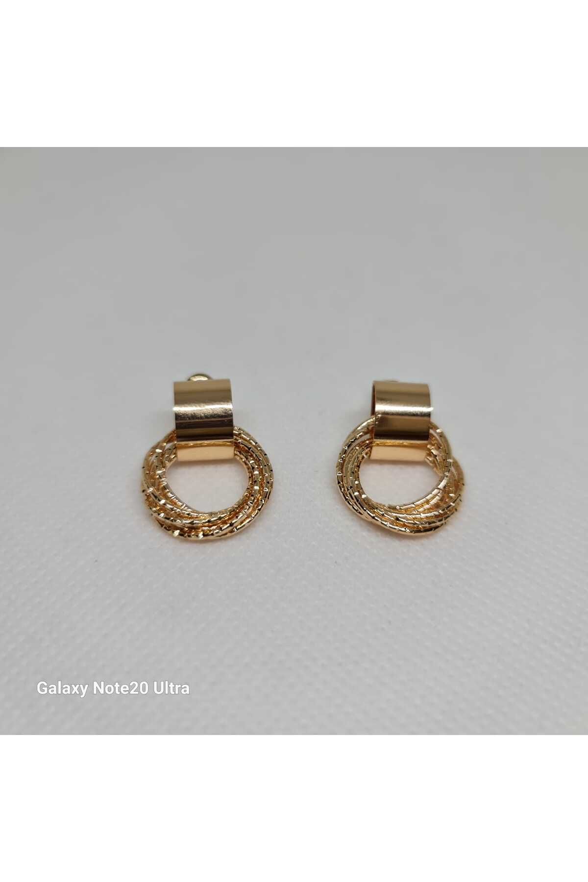 Store 316l Halkalı Paslanmaz Çelik Gold Küpe
