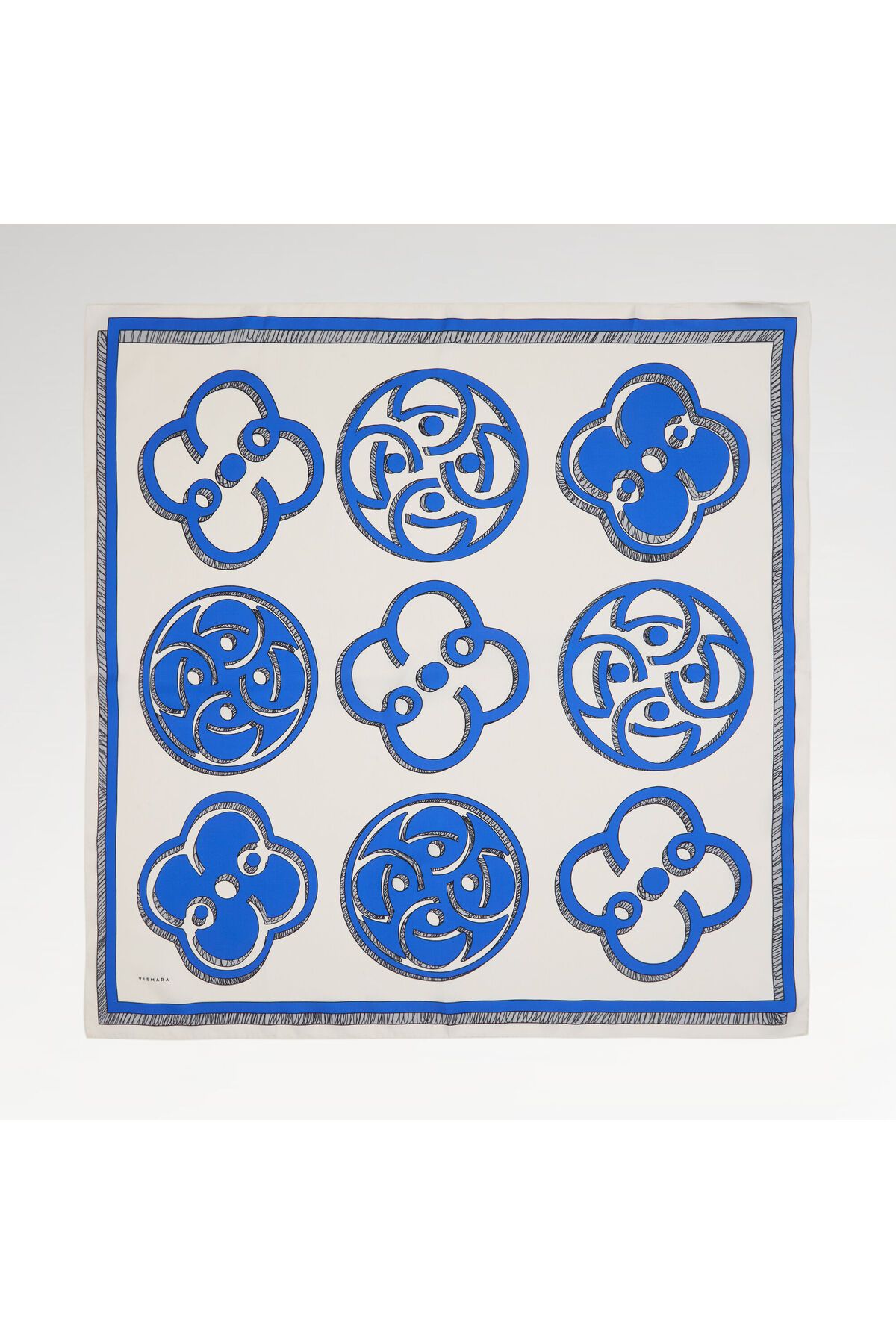 Vismara Saks Vismara Monogram Desenli Twill İpek Eşarp