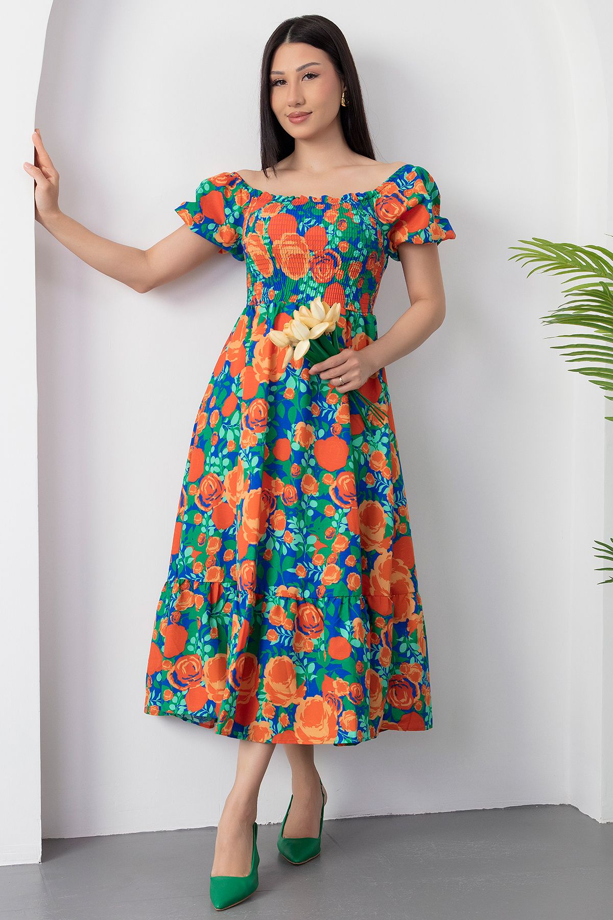 PULLIMM-Gipeli Square Neck Floral Dress Dks1097 4
