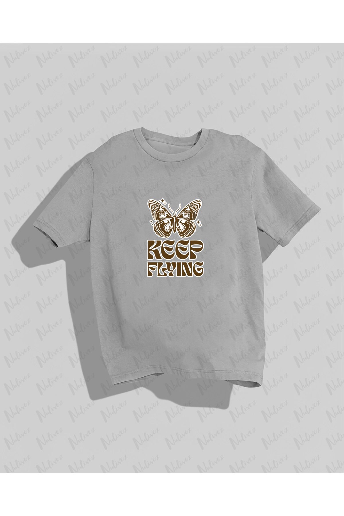 Nulivez Baskılı Yüksek Kalite Kompakt Oversize Kadın T-Shirt