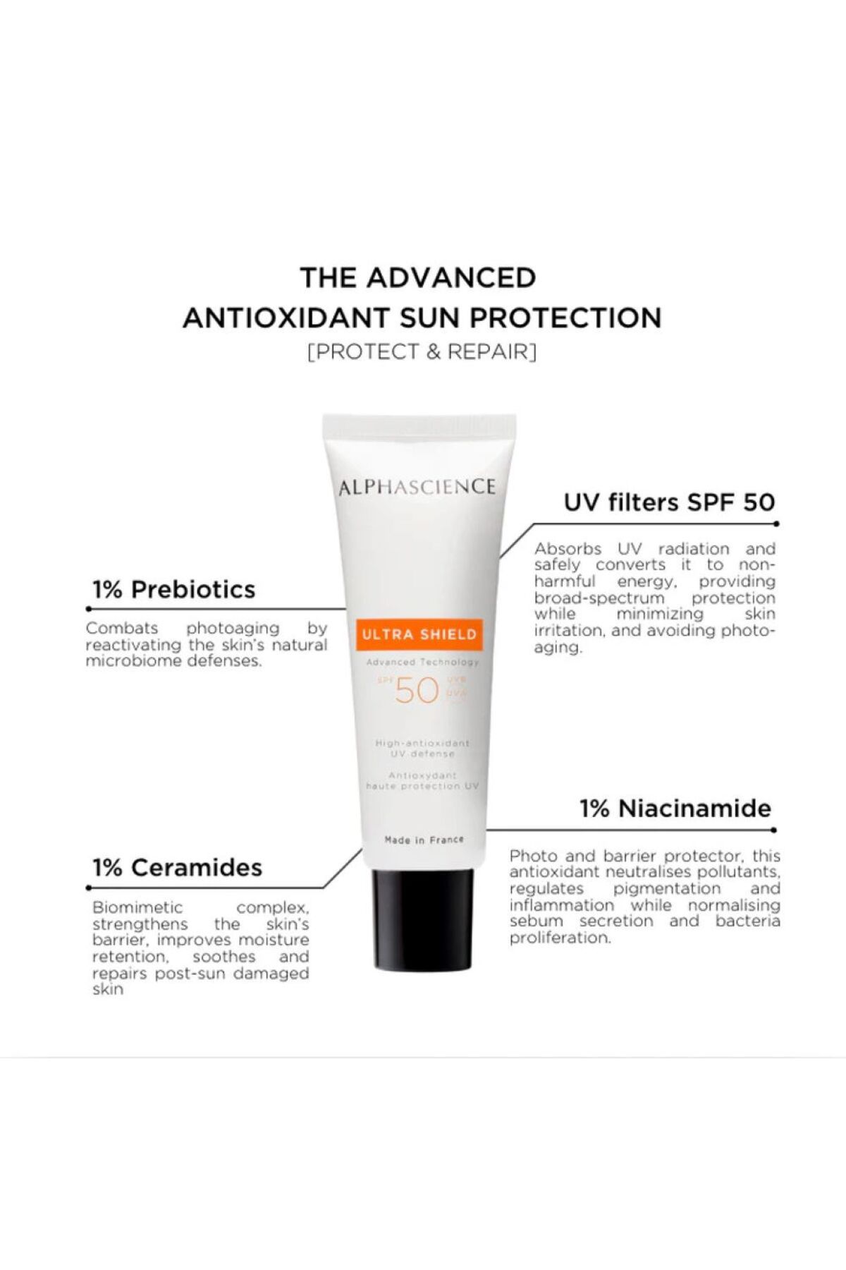 Alphascience-Ultra Shield Spf 50, Uva 20, Pa Waterproof Broad Spectrum Sunscreen 2