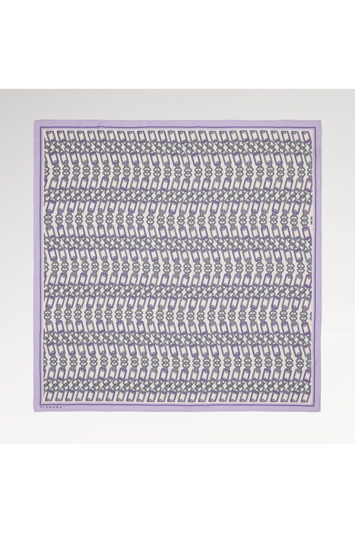 Vismara Lila Modern Zincir Desen Twill İpek Eşarp