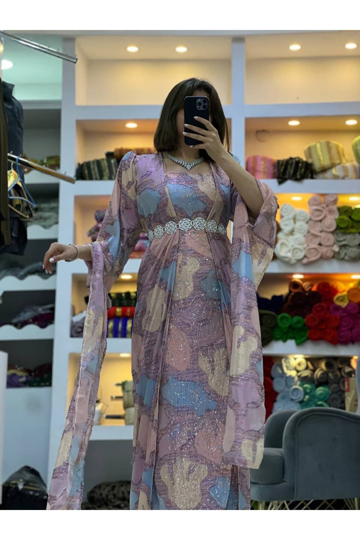 SOLİN YÖRESEL Kadın Yöresel Elbise Düğünlük Kaftan Abiye(Görseldeki Aksesuarlar Dahil Değildir)