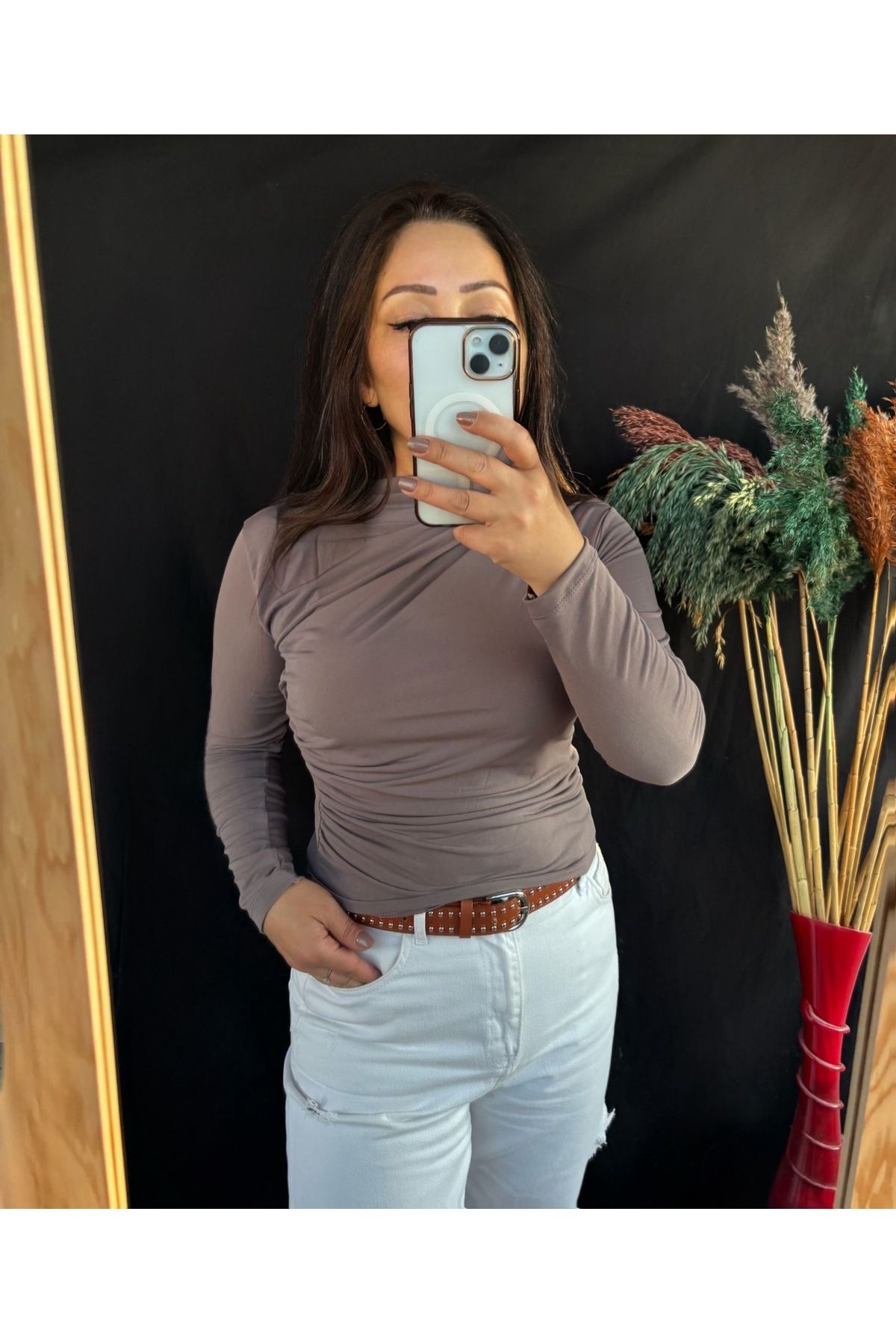 Shopriva Trend büzgülü boğazlı bluz