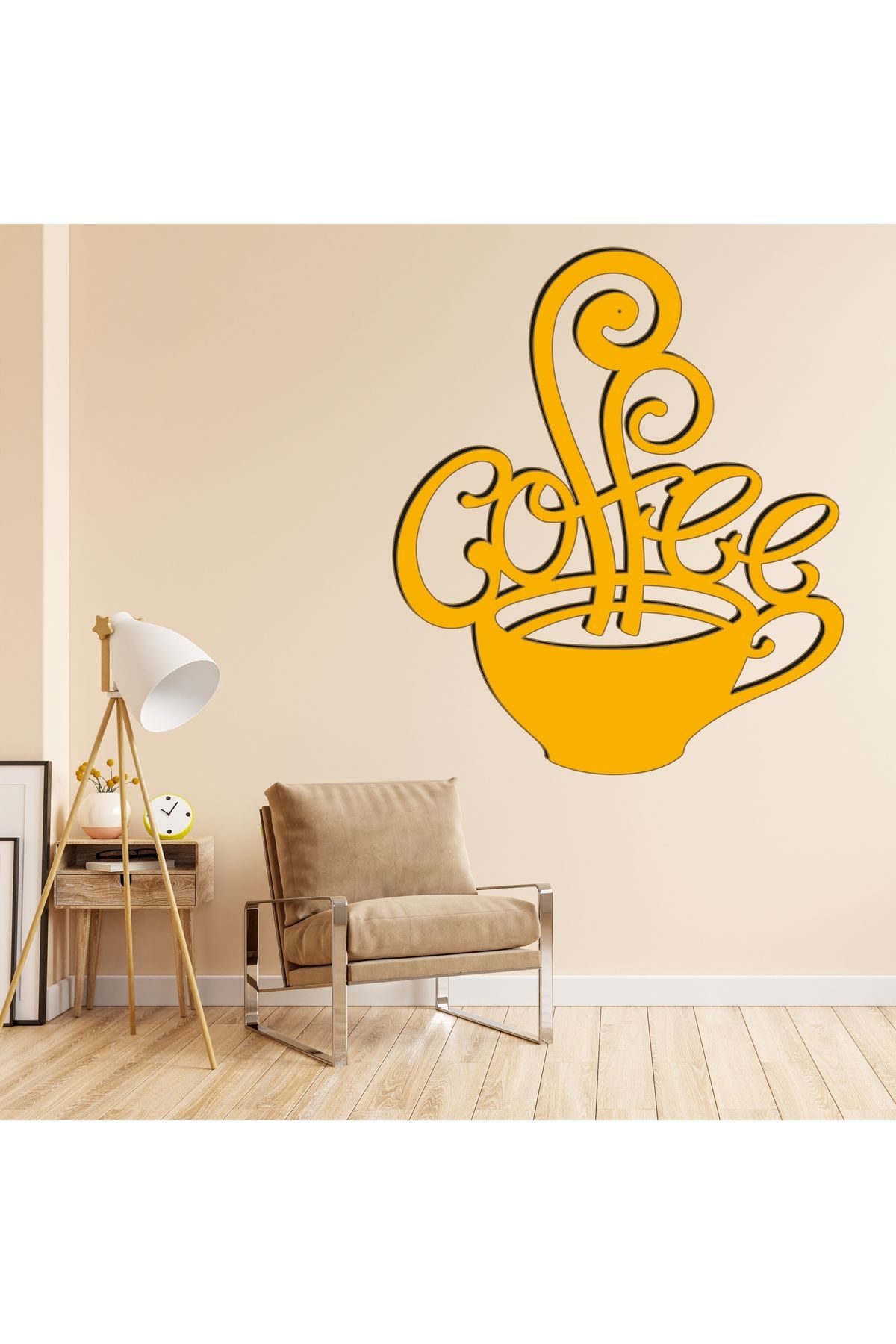 Grand Fine Art Tek Parça Renkli MDF Tablo Kahve Saati
