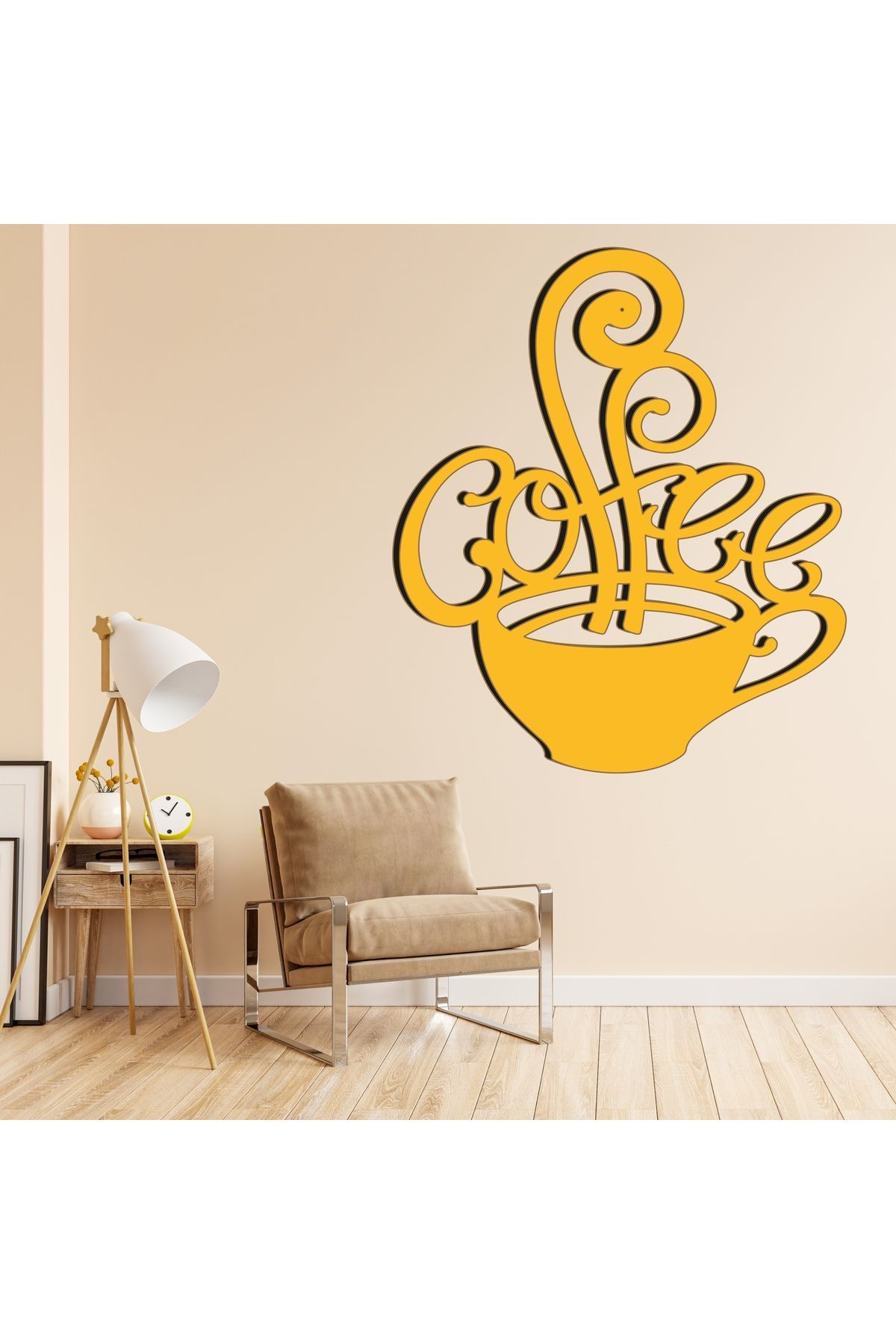 Grand Fine Art Tek Parça Renkli MDF Tablo Kahve Saati