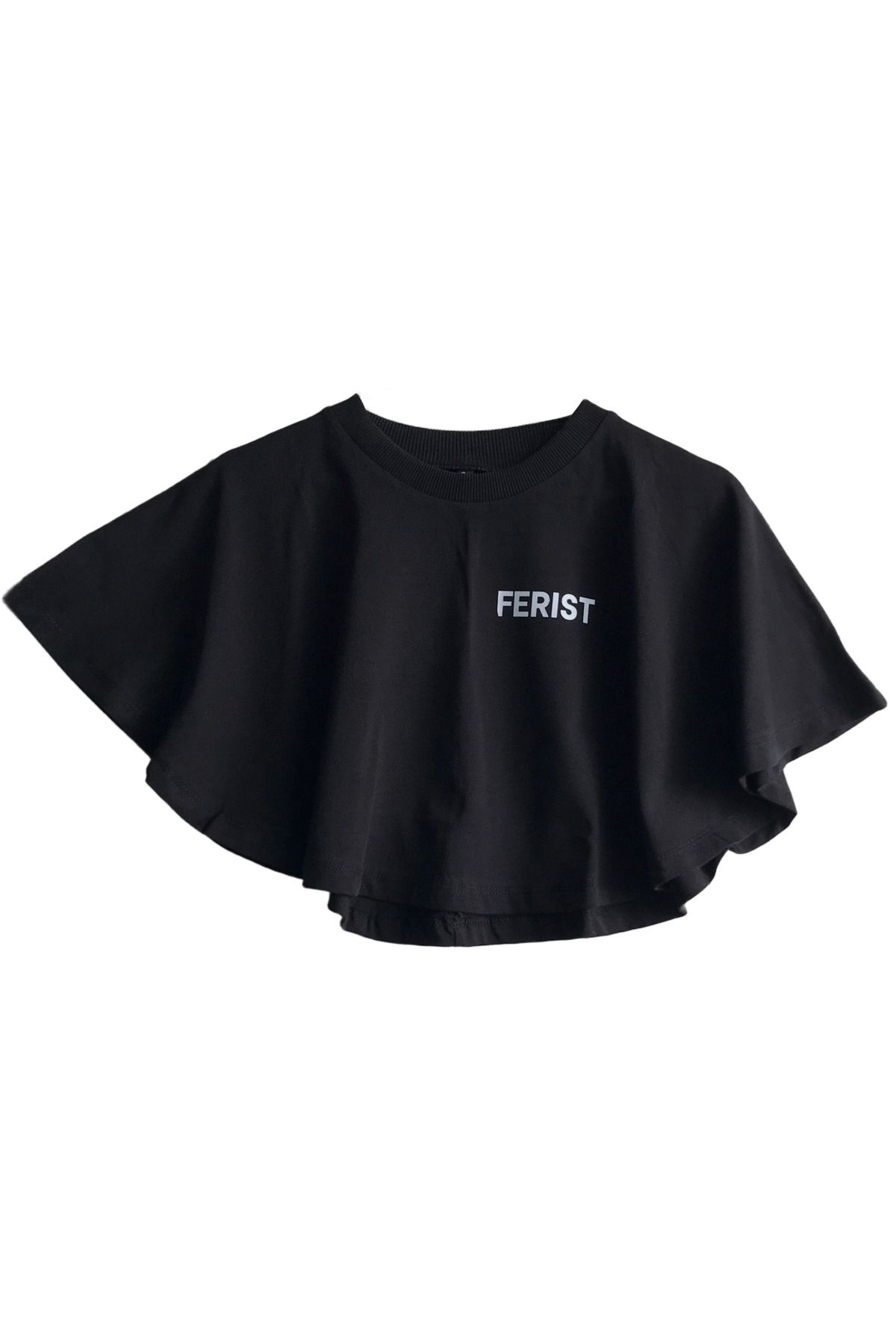 FERİST Baskılı Bisiklet Yaka Crop