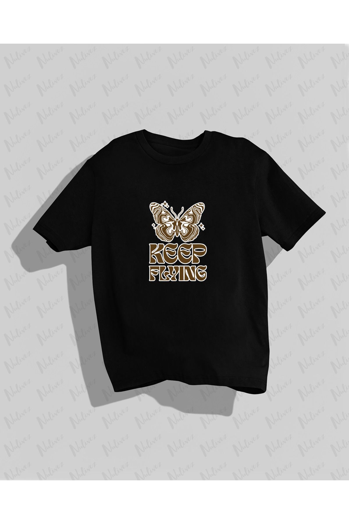 Nulivez Baskılı Yüksek Kalite Kompakt Oversize Kadın T-Shirt