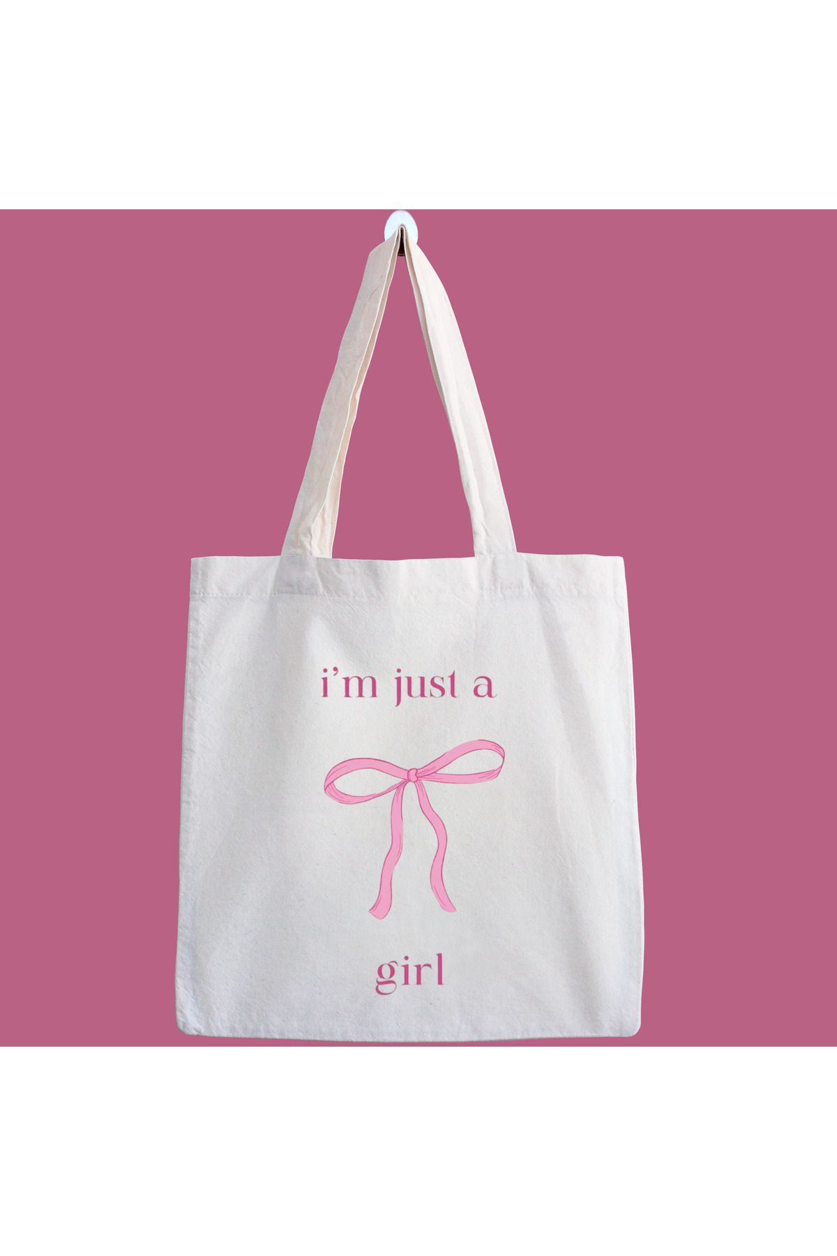 designedfy I'm Just A Gİrl Su Geçirmez Baskılı Bez Çanta