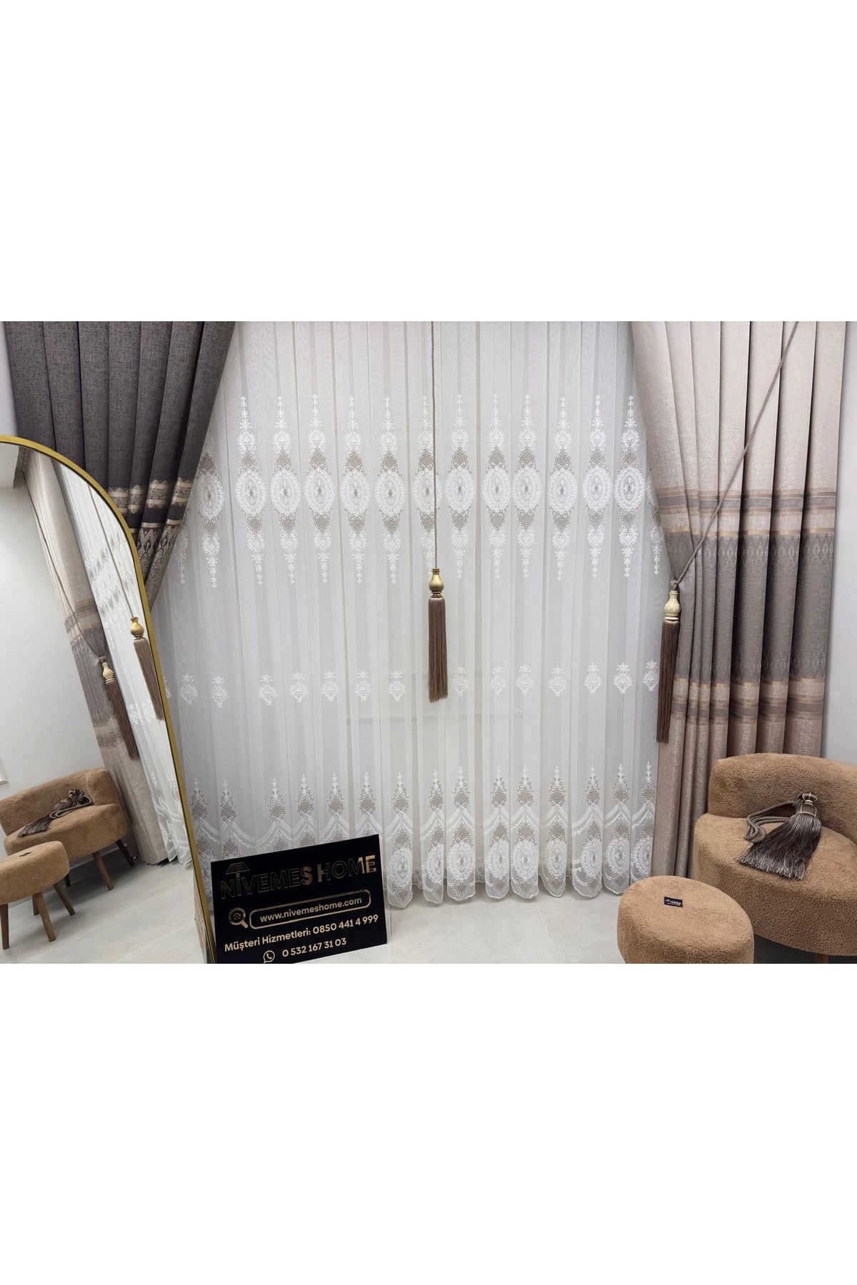 NİVEMESHOME Nivemeshome Masal 1/3 Sık Pileli Tül Perde Apm