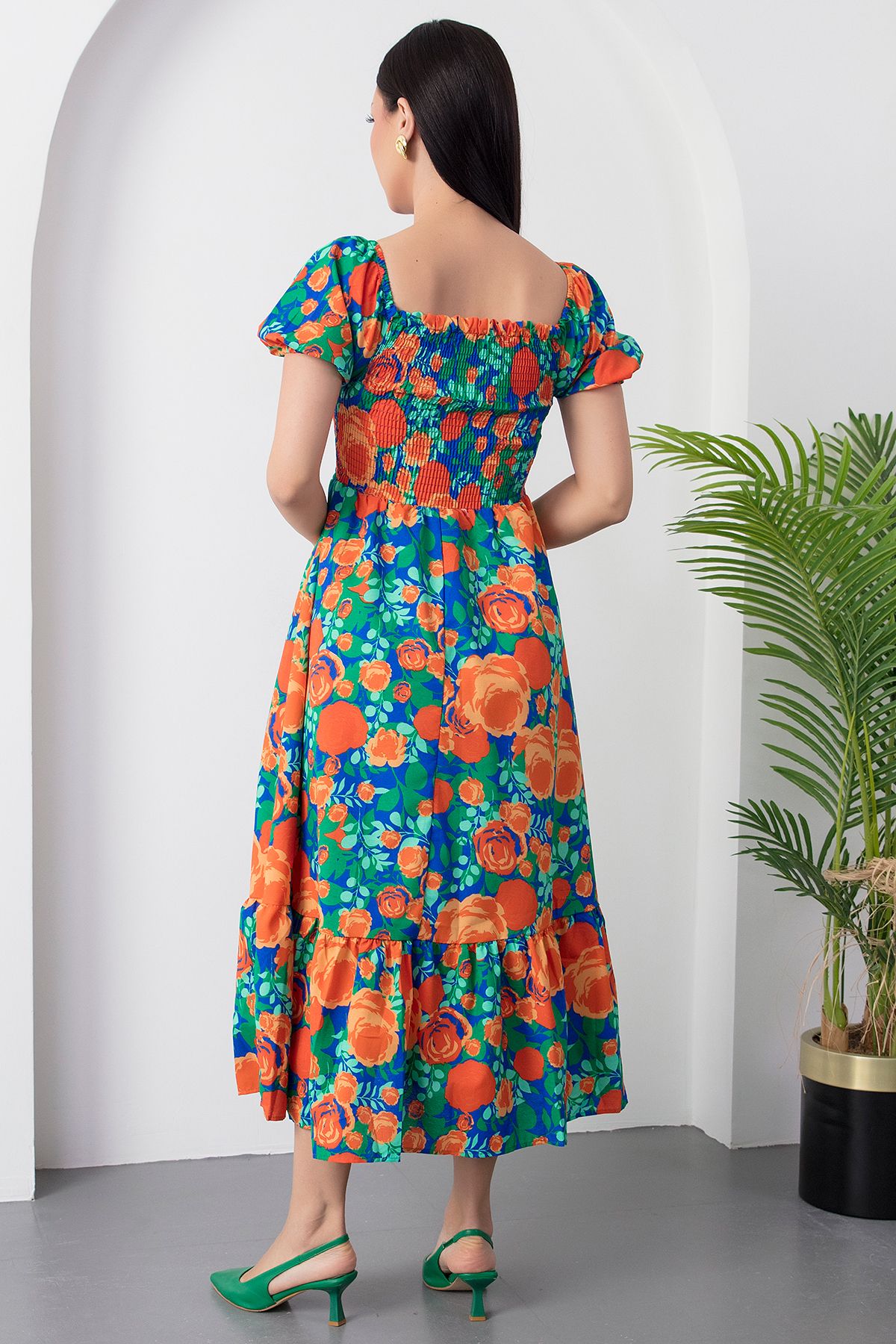 PULLIMM-Gipeli Square Neck Floral Dress Dks1097 8