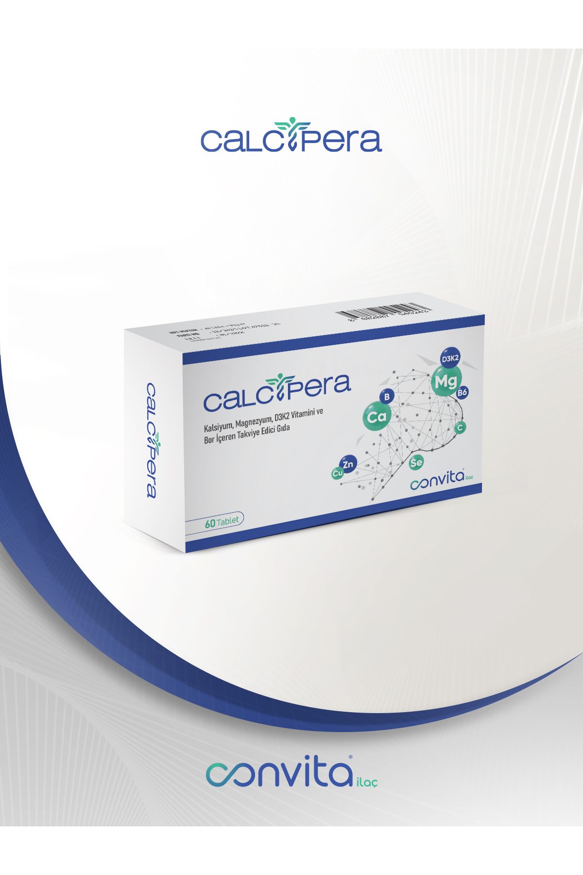 CALCİPERA Calcipera Kalsiyum Magnezyum D3k2 Ve Bor Içeren 60 Tablet