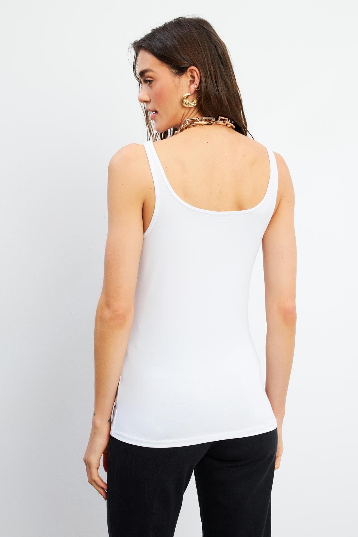VENA-Women's Marci White Slim Fit Tank Top - 22707-022 4