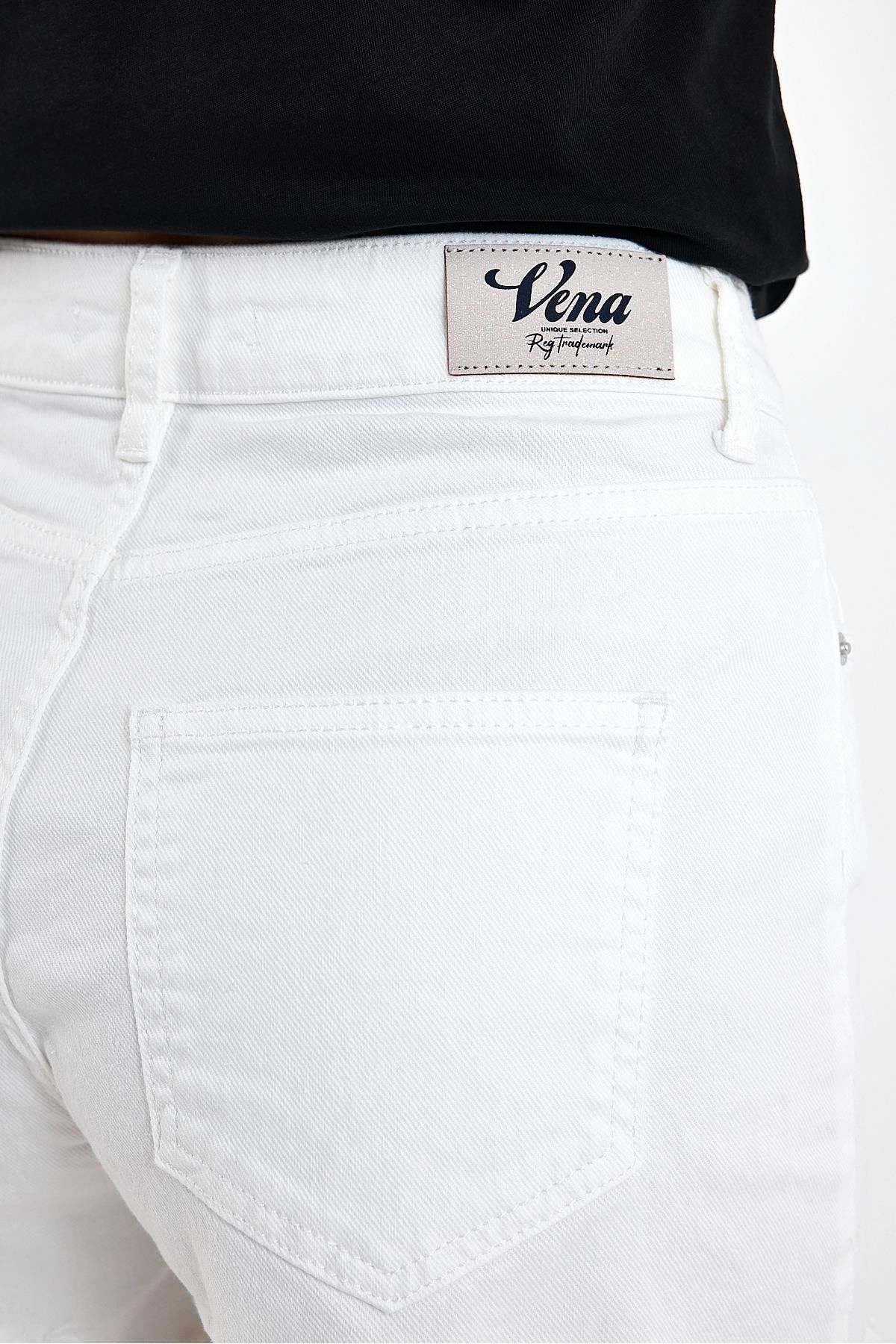 VENA-Pantaloni scurti de jeans pentru femei Elina White 4