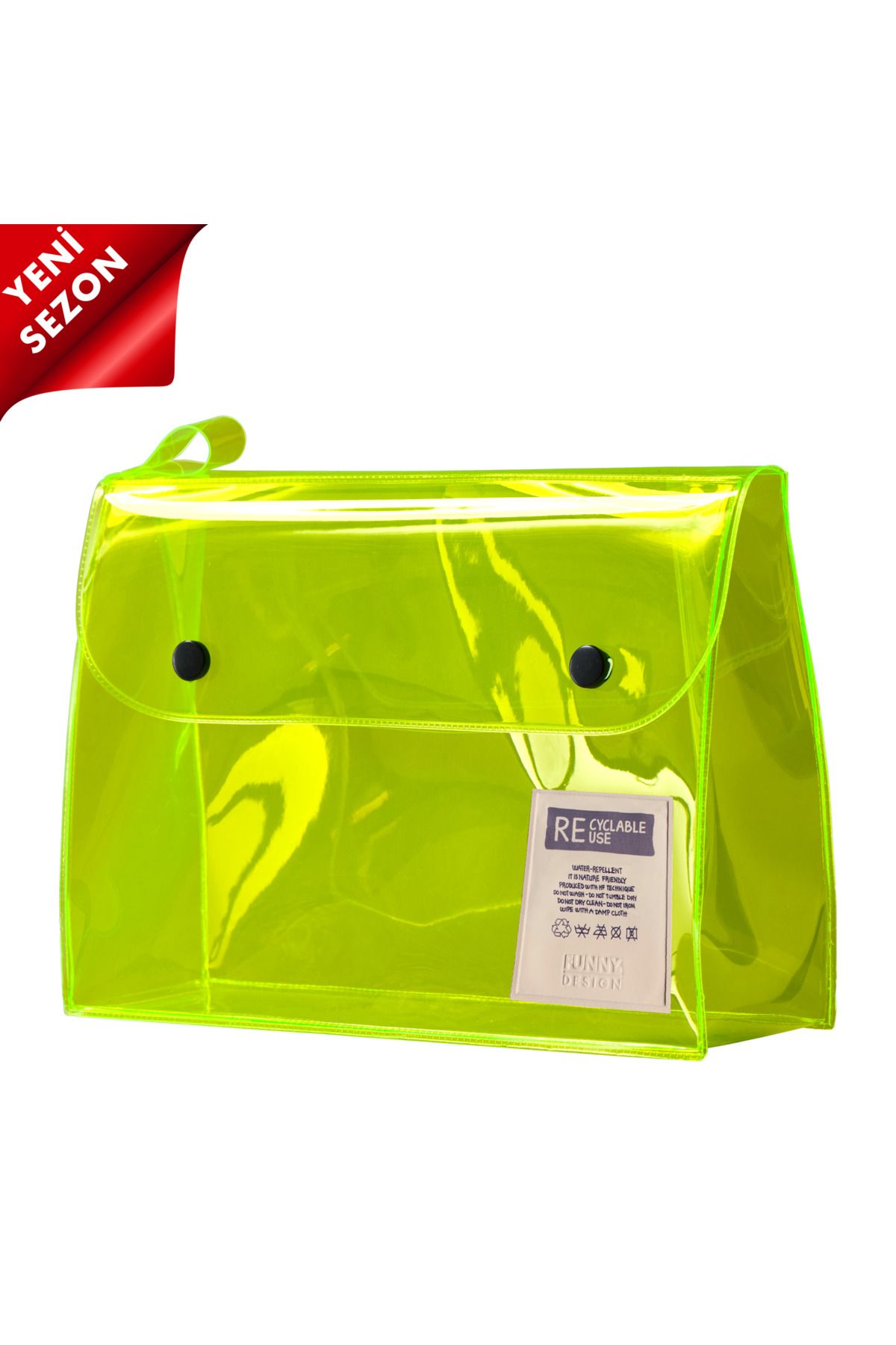 Funny Design 2025 Yeni Sezon Classic Makyaj Çantası Neon Sarı