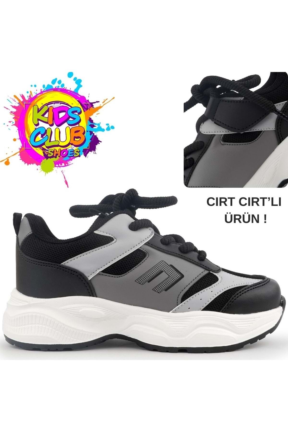 Kids Club Shoes Cool Birian Bağcık Görünümlü Cırt Cırtlı Sneaker Ortopedik Çocuk Spor Ayakkabı SİYAH