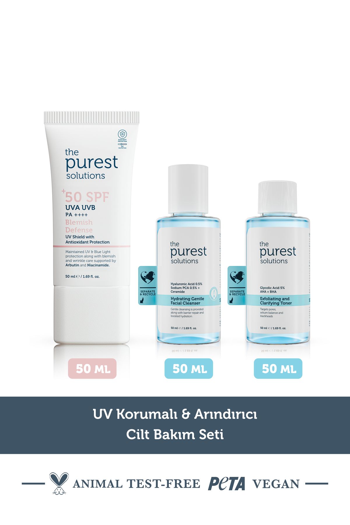 The Purest Solutions UV Korumalı & Arındırıcı Cilt Bakım Seti