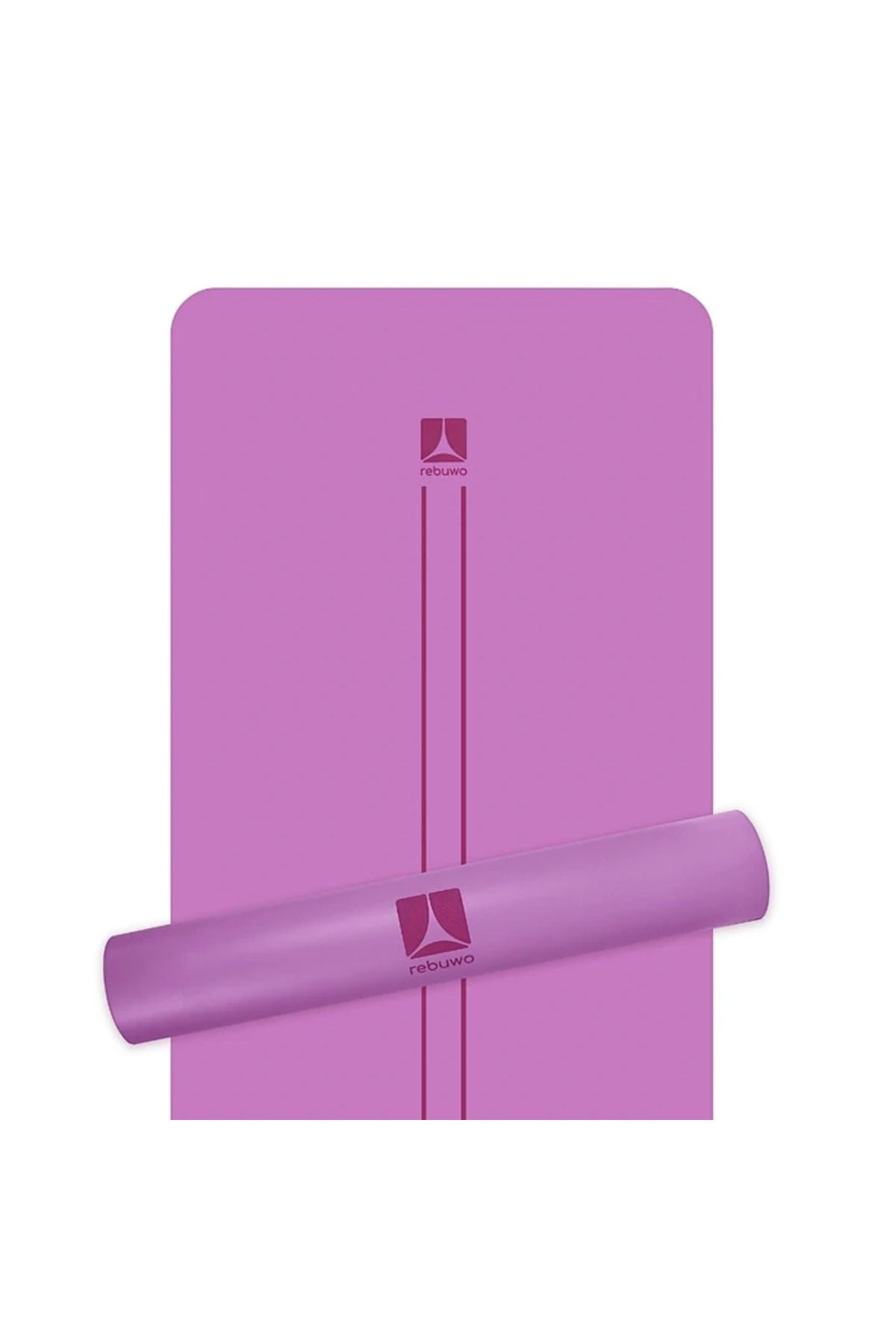 Çift Çizgi Tasarımlı 5mm Doğal Kauçuk Yoga Matı – Kaydırmaz Pilates Ve Egzersiz Matı
