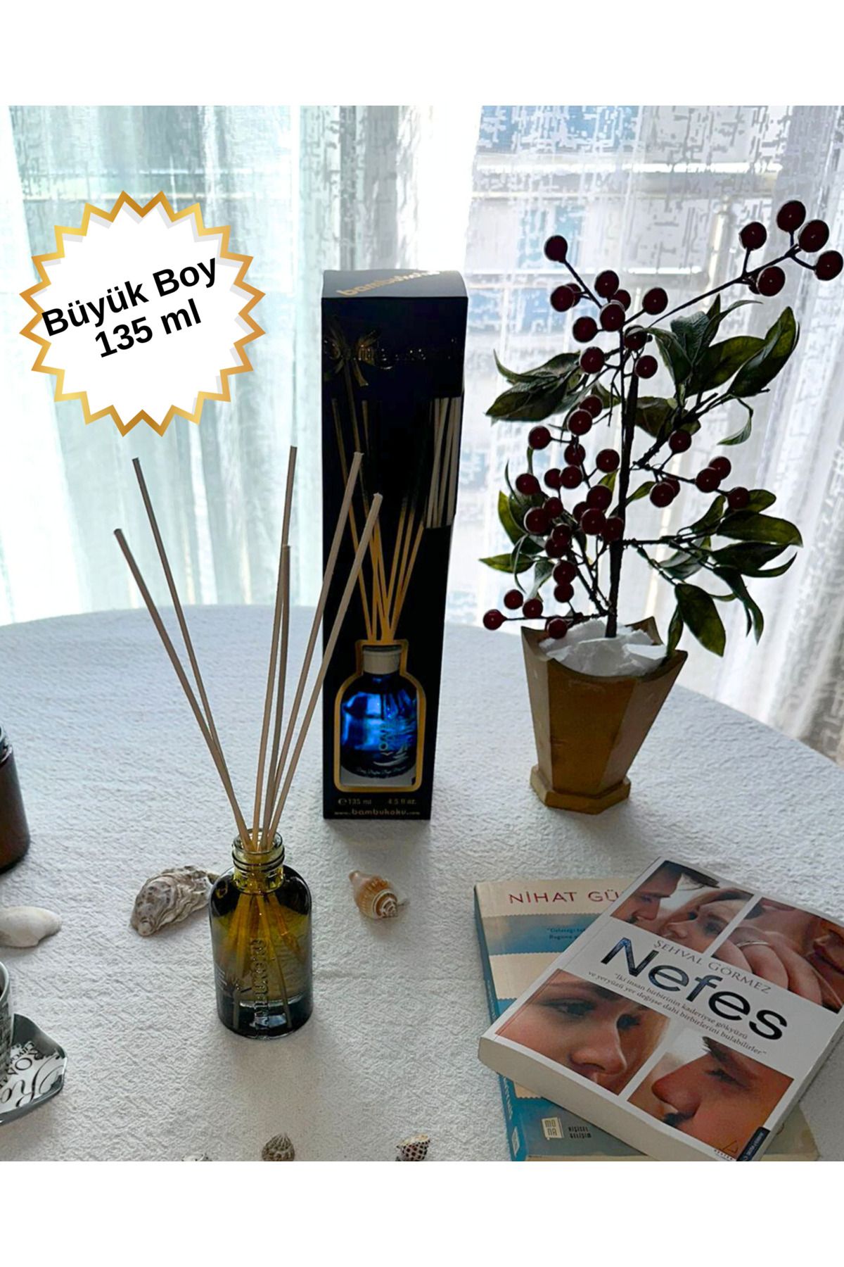 FU GLOWIS Büyük Boy 135 ml Oda Parfümü – Lüks Sunum | Özel Seri | Kare Şişe Tasarım | Saklı Bahçe