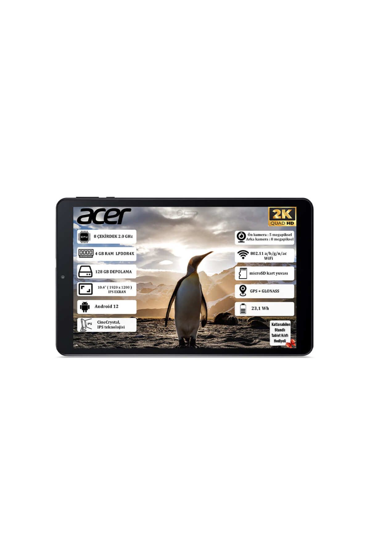 Iconia Tab P10 4gb Ram 128gb 10.4'' 2k(2000 X 1200 )ıps Yeni Nesil Android Tablet Nt.lfsey.001