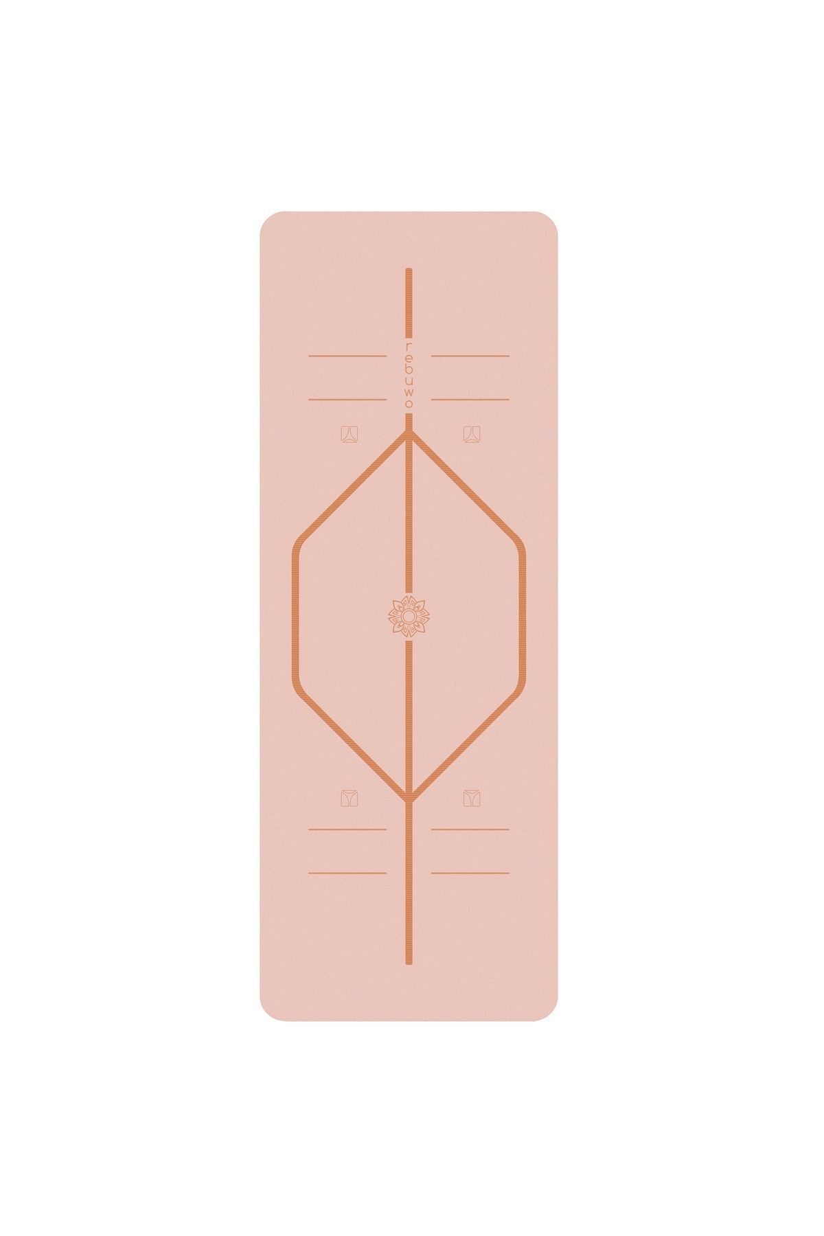 Hizalamalı 5mm Kaydırmaz Doğal Kauçuk Yoga Matı Pilates Mat 183 X 68 Cm Soft Pembe