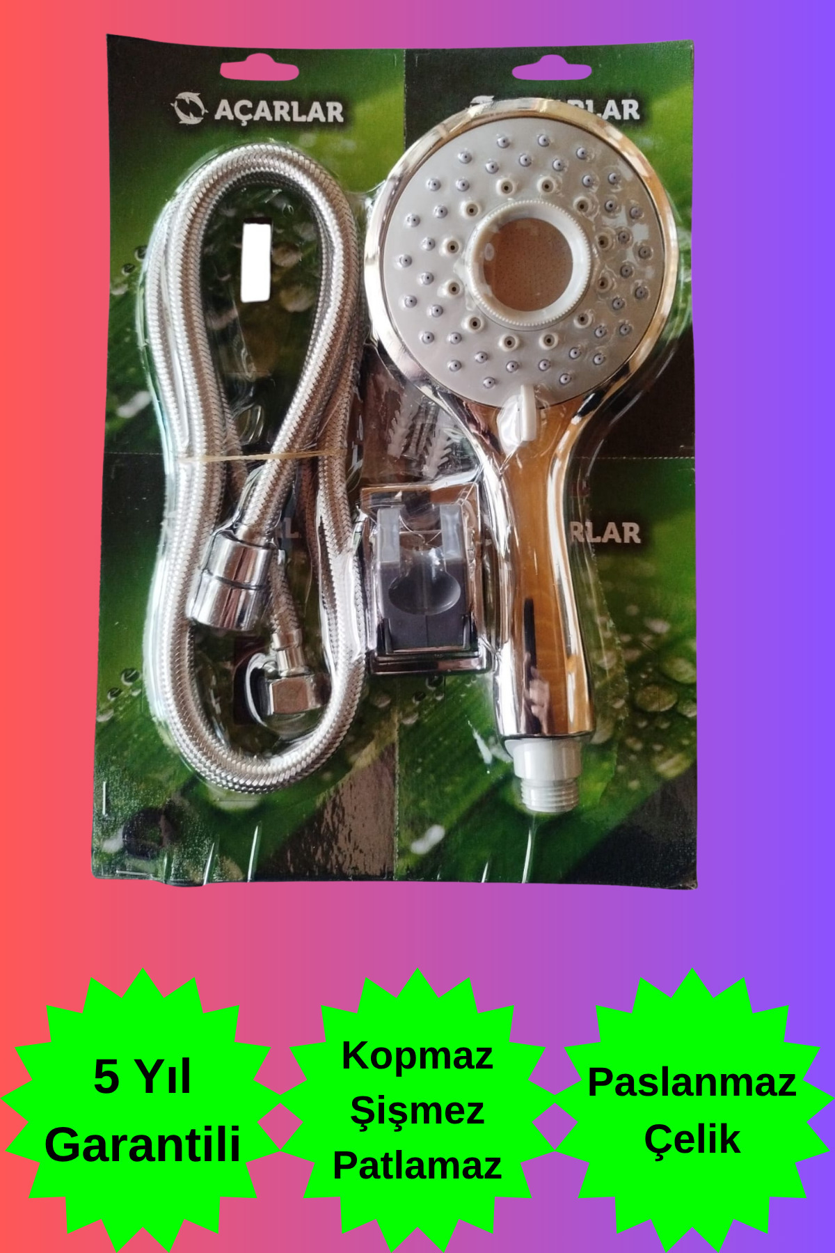 Acarlar 5 Yıl Garantili Banyo Duş Hortumu Ve Banyo Duş Başlığı Seti Duş Telefonu Duş Seti 1.kalite