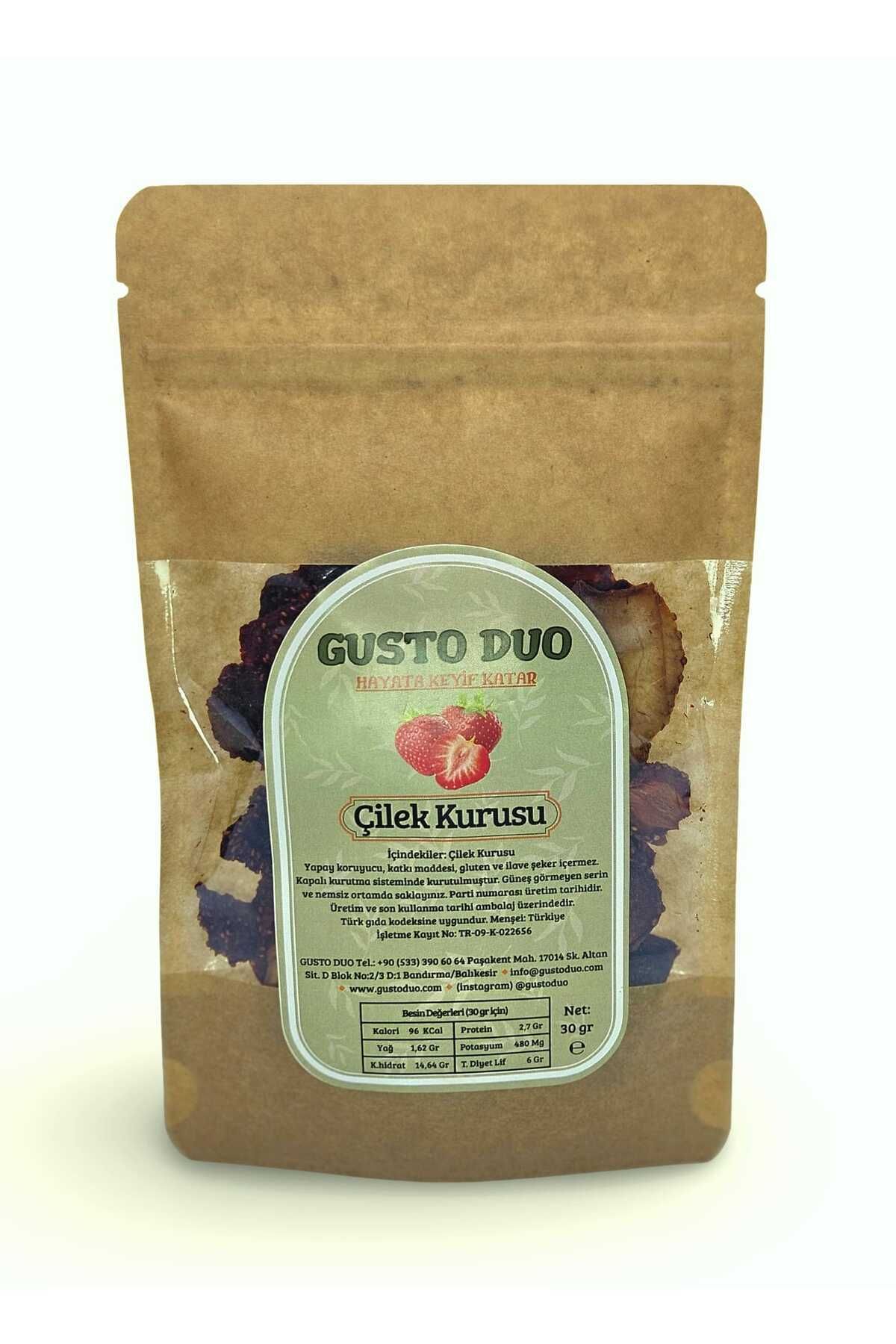 GustoDuo Çilek Kurusu Yapay Koruyucu, Katkı Maddesi Ve Ilave Şeker Içermez 30 gr