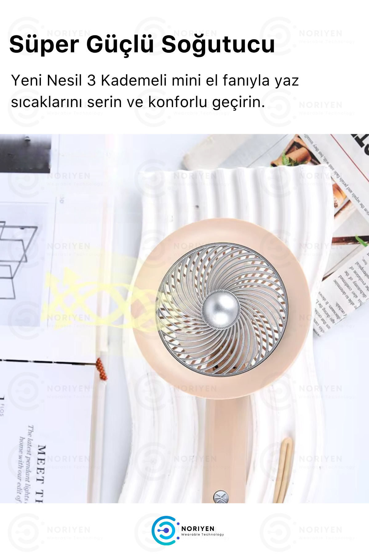 2025 Yeni Model Şarjlı Mini El Fanı 3 Kademe Soğutucu Taşınabilir İpli Küçük ve Güçlü Vantilatör