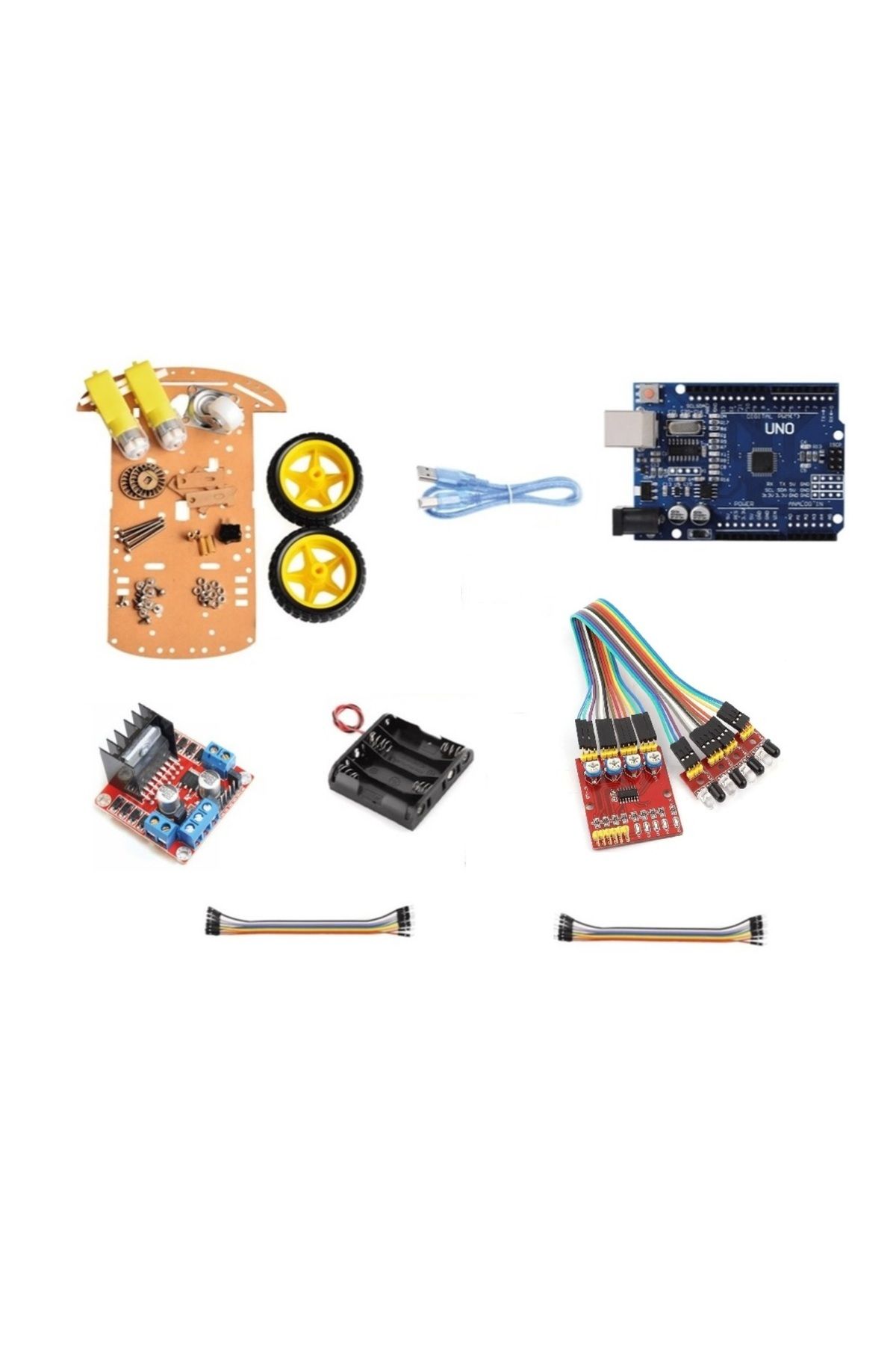 Emes Robotik Mini Çizgi İzleyen Robot Seti (Başlangıç Seviyesi-EMES ROBOTİK ÖRNEK KODLAR)
