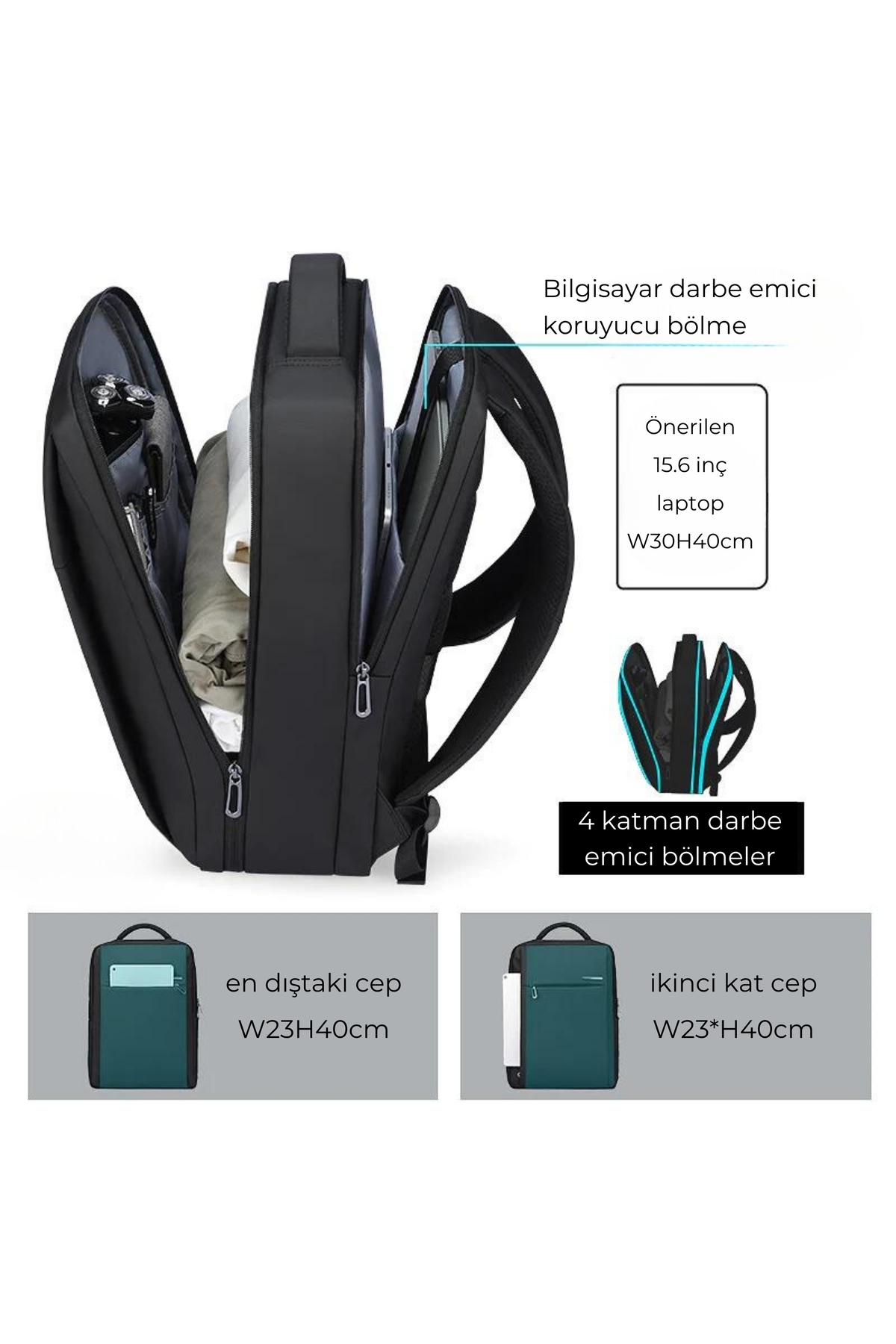 Mark Ryden  Çift Bölmeli Laptop 15.6 Inch Sırt Çantası - Mr2900_kr00 - Görsel 5