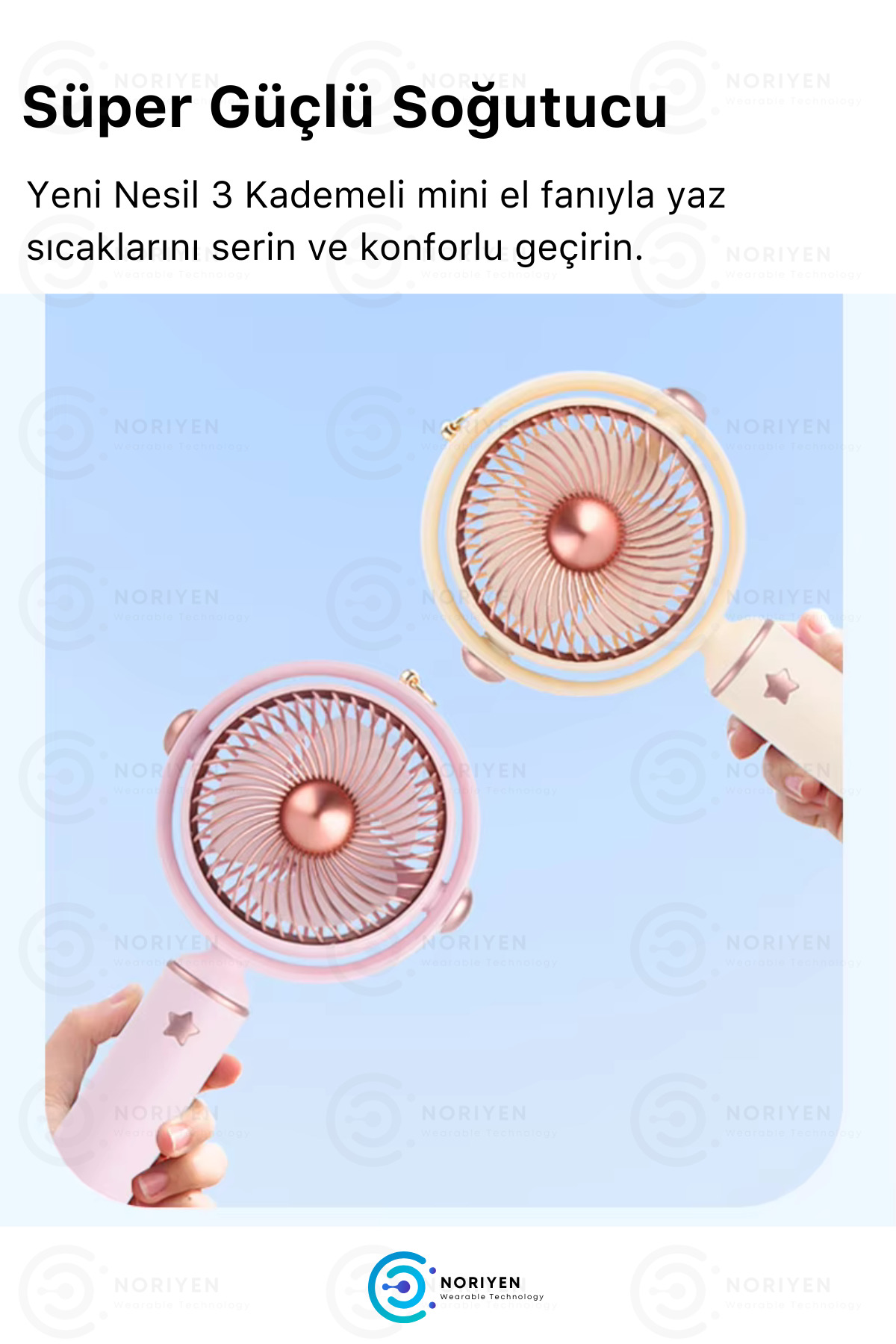 2025 Yeni Model Masaüstü ve El İçin Şarjlı 3 Kademe Soğutucu Taşınabilir Mini El Fanı Vantilatör