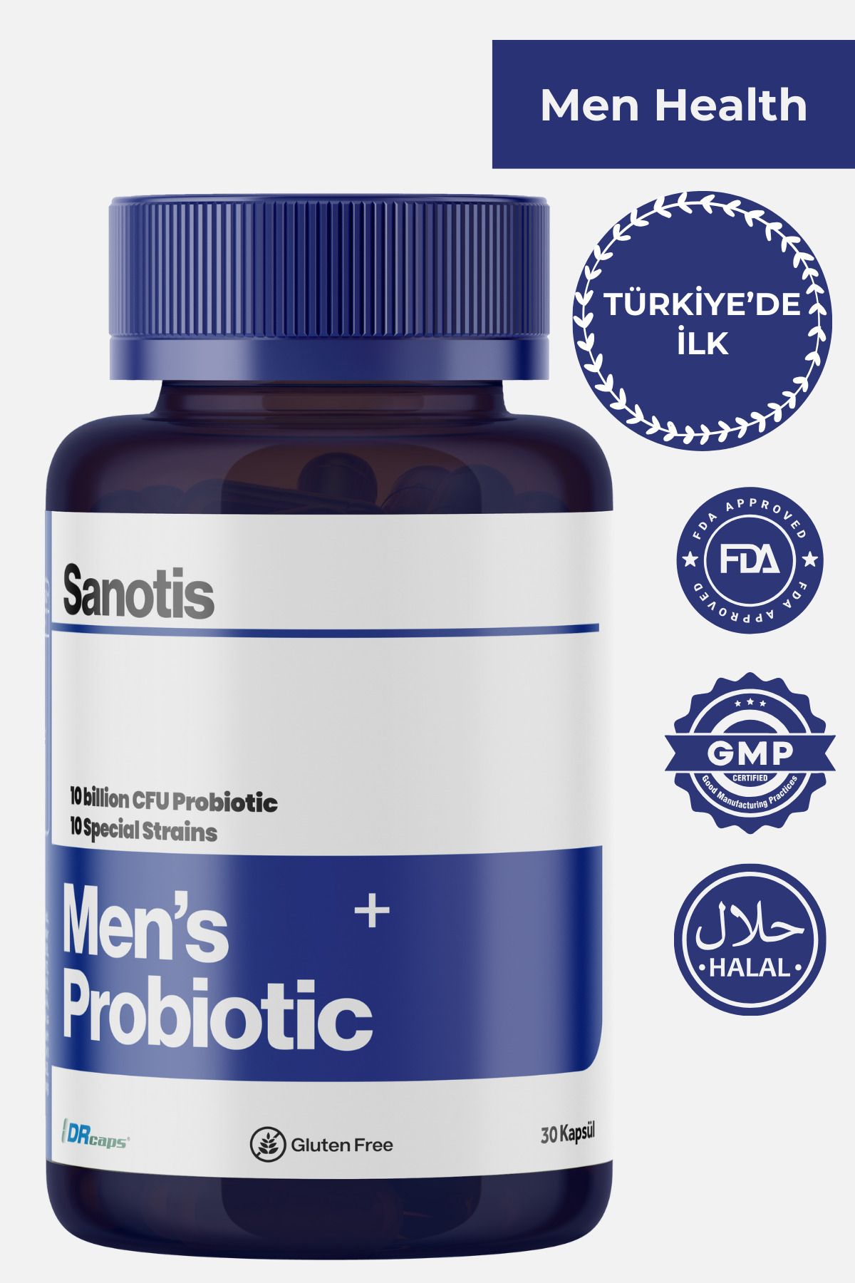 Sanotis Probiotics For Men Erkekler Için Probiyotik Mikroorganizma 30 Kapsül