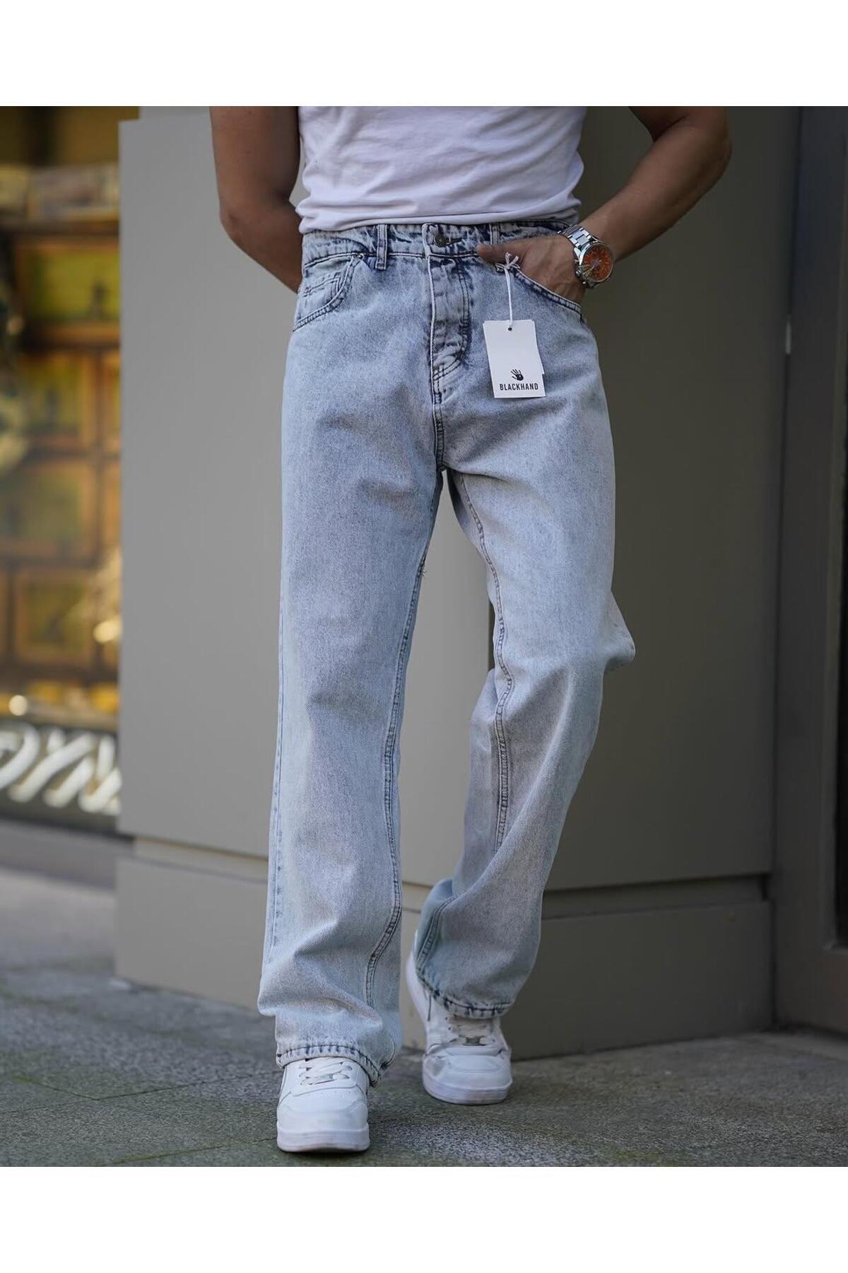Z1MAN Oversize Kesim, Rahat Fit, Yeni Sezon MAVİ BAGGY PANTOLON görsel 2