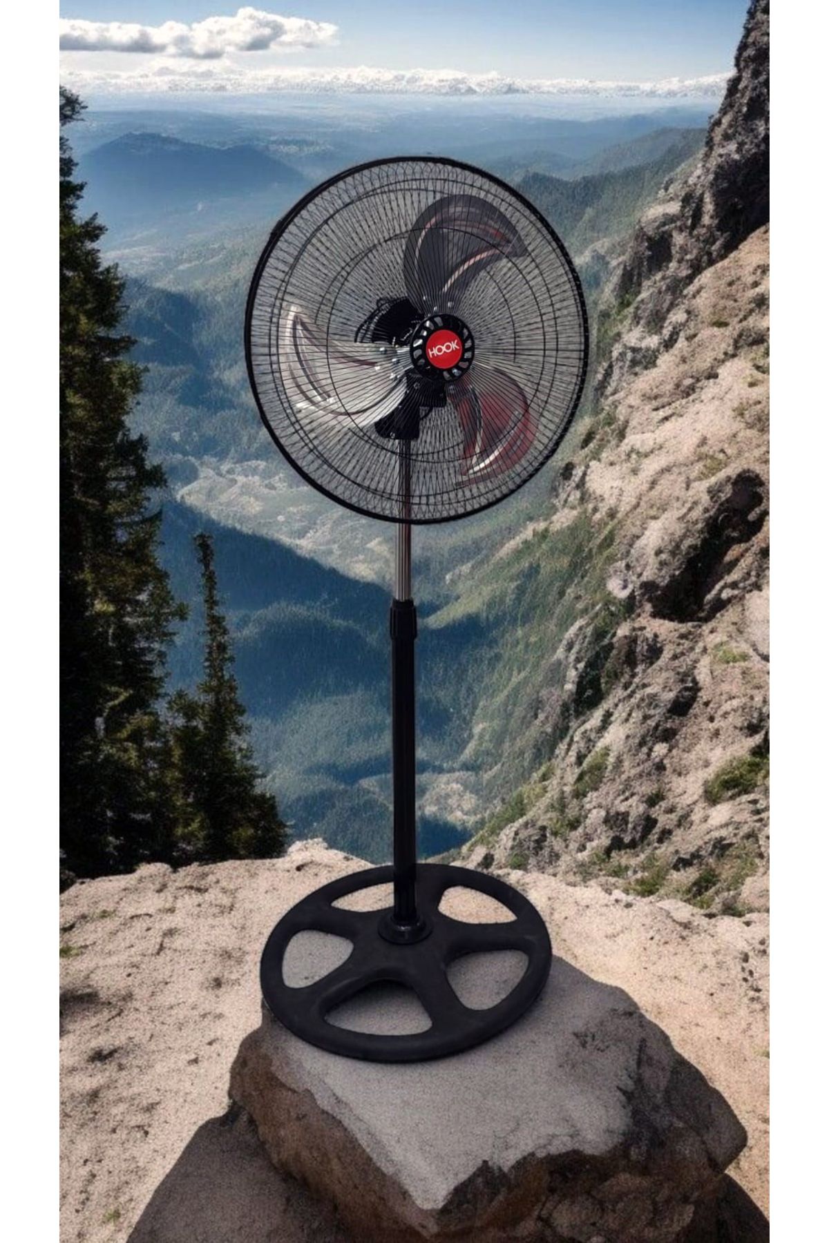HOOK HK-530 Sanayi Tipi 18 inç/45 cm Vantilatör, 3 Metal Kanatlı 3 Kademeli Serinletici Vantilatör