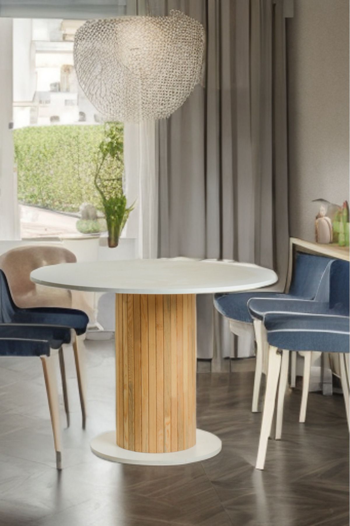 MCNdesign AAC yuvarlak fıçı masa beyaz 3100