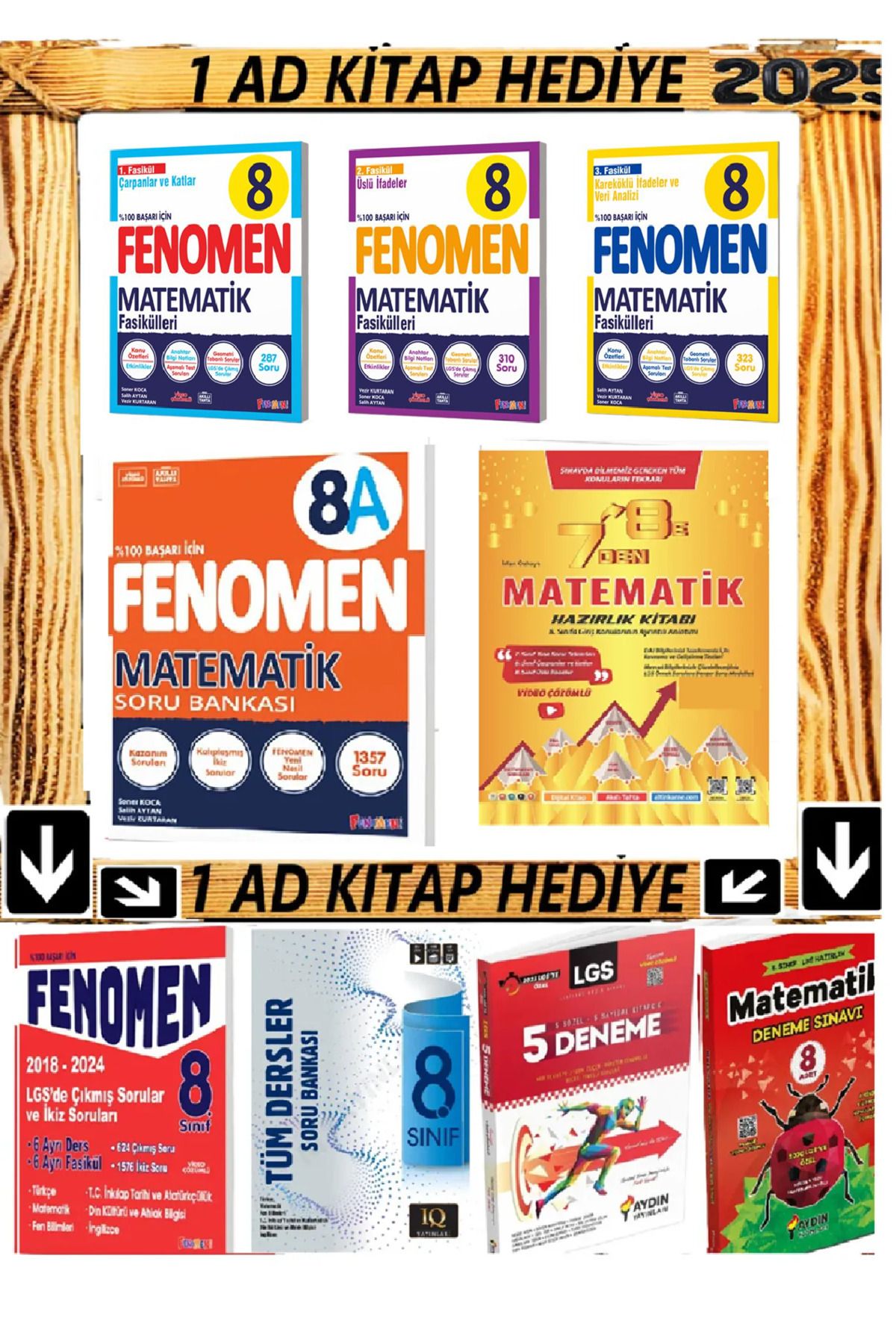 Fenomen Yayıncılık Matematik A ve 3 Fasikülü 7 den 8 e Geçenlere Matematik Yaz Başlangıç 8 e Hazırlık Kitapları