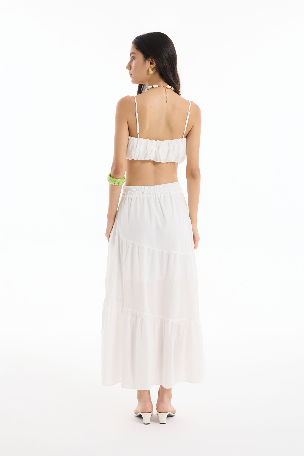Quzu-Μπλούζα με λεπτό λουράκι Balloon Bustier Ecru 5