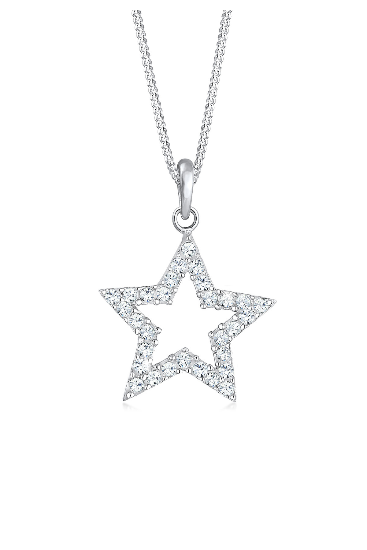 ELLI-Halskette Damen Sternanhänger Astro mit Kristallen in 925 Sterling Silber 1
