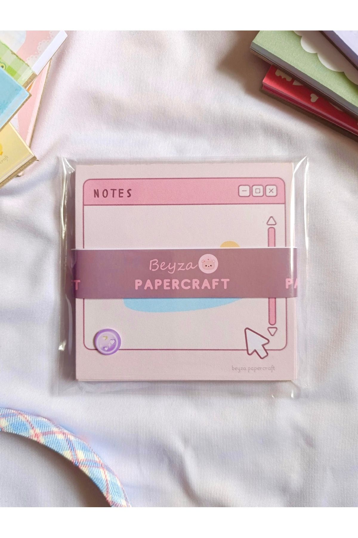 Beyza PaperCraft 4’lü Notepad Seti Pembe Ördekli,Mor Desenli,Pembe Ayıcıklı,Sarı Civciv Temalı Kareli-Not Kağıdı