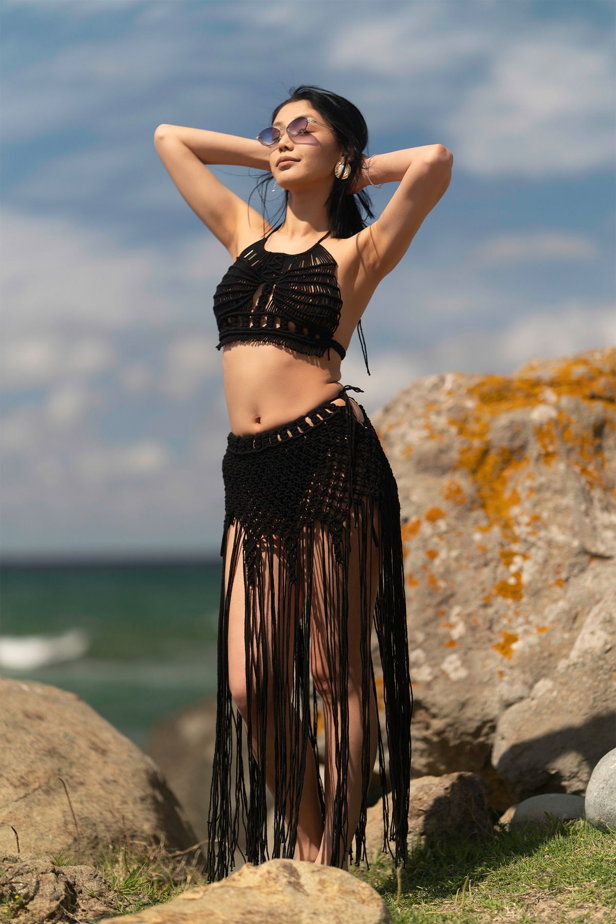 MODA Makrome Plaj Elbisesi & Pareo & El Örmesi Plaj Giysisi (Bronze Muse)