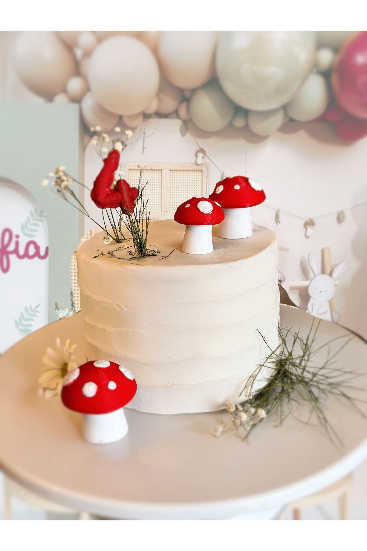 puffy party Mantar Pasta Süsü 🍄 Sayı balonu
