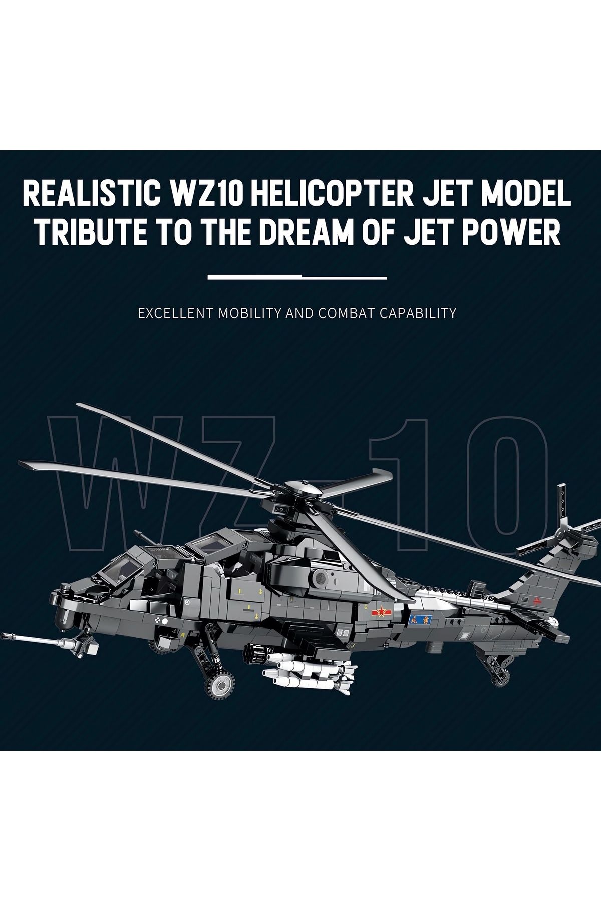 REOBRIX-Wz-10 Helicopter, Technical Block Building Kit (1366 Parts) 5