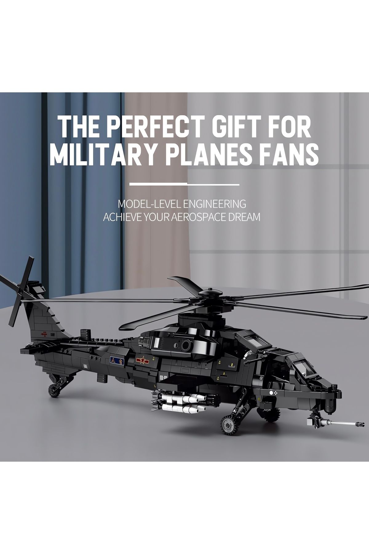 REOBRIX-Wz-10 Helicopter, Technical Block Building Kit (1366 Parts) 6