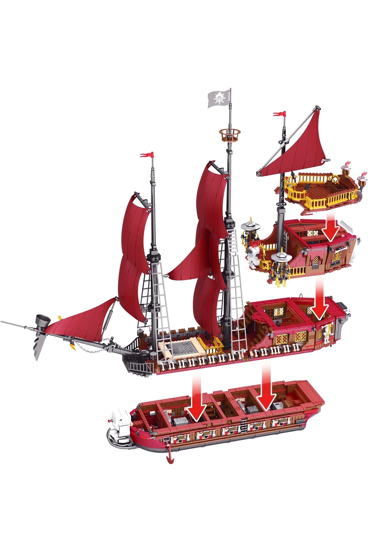 کشتی دزدان دریایی، کیت ساختمانی بلوک فنی (۳۰۶۶ قطعه)